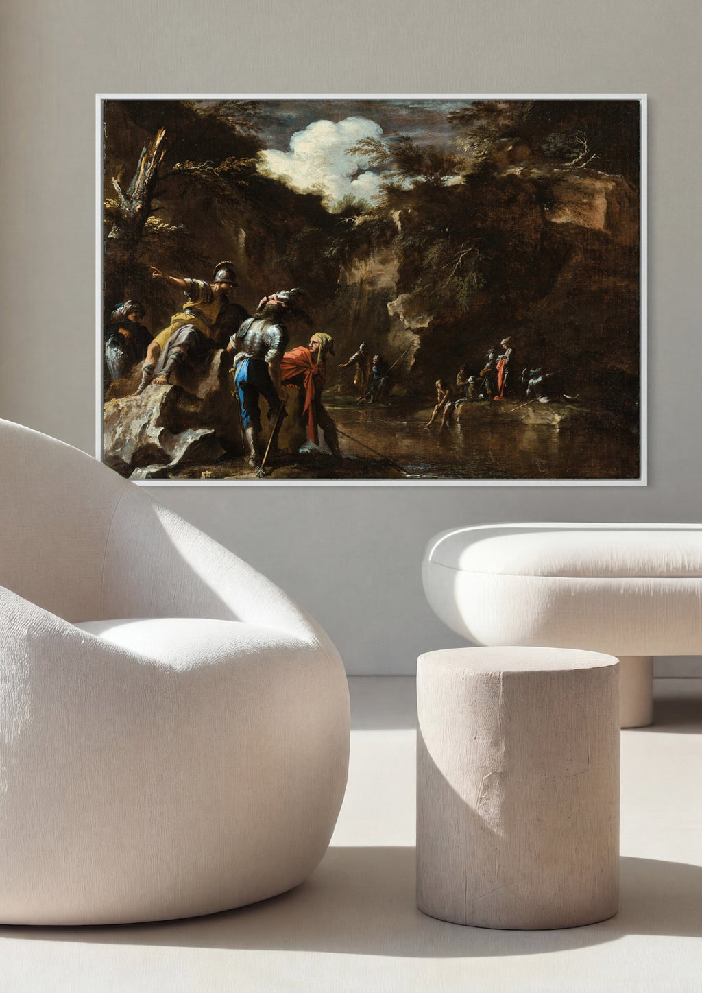 Quadro Decorativo A Pesca Milagrosa - Salvator Rosa em ambiente decorado