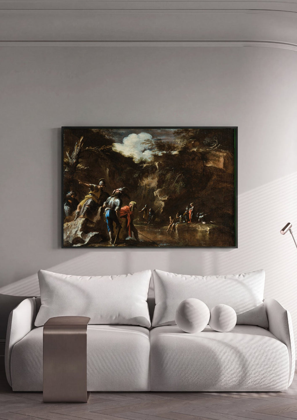 Quadro Decorativo A Pesca Milagrosa - Salvator Rosa em ambiente decorado