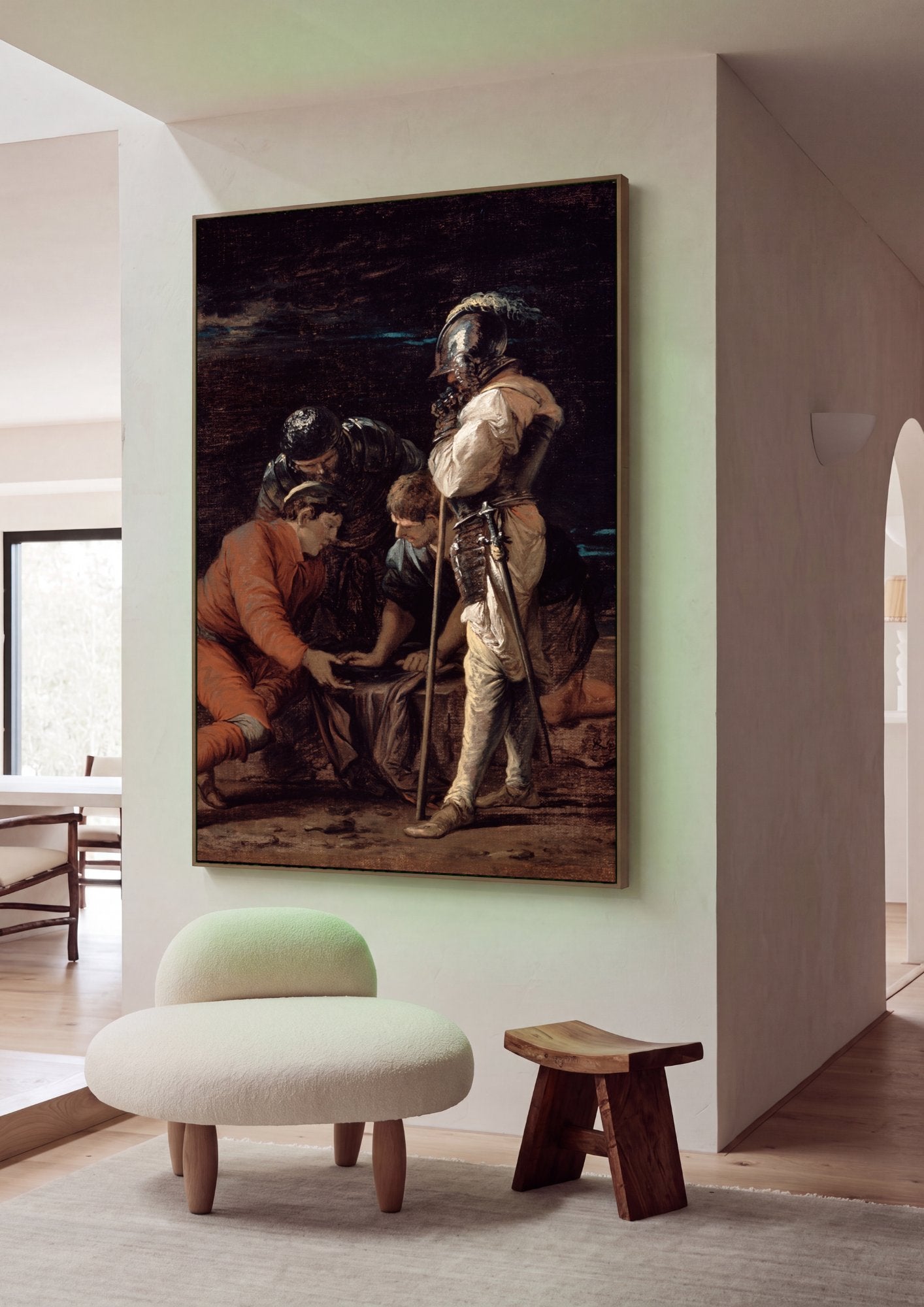 Quadro Decorativo A Roda da Fortuna - Salvator Rosa em ambiente decorado