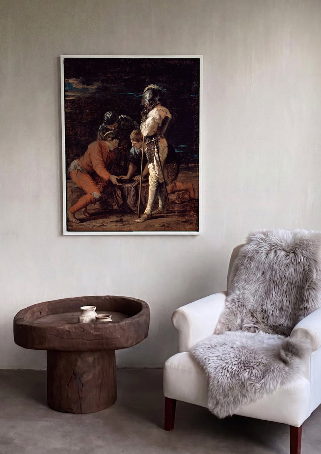 Quadro Decorativo A Roda da Fortuna - Salvator Rosa em ambiente decorado