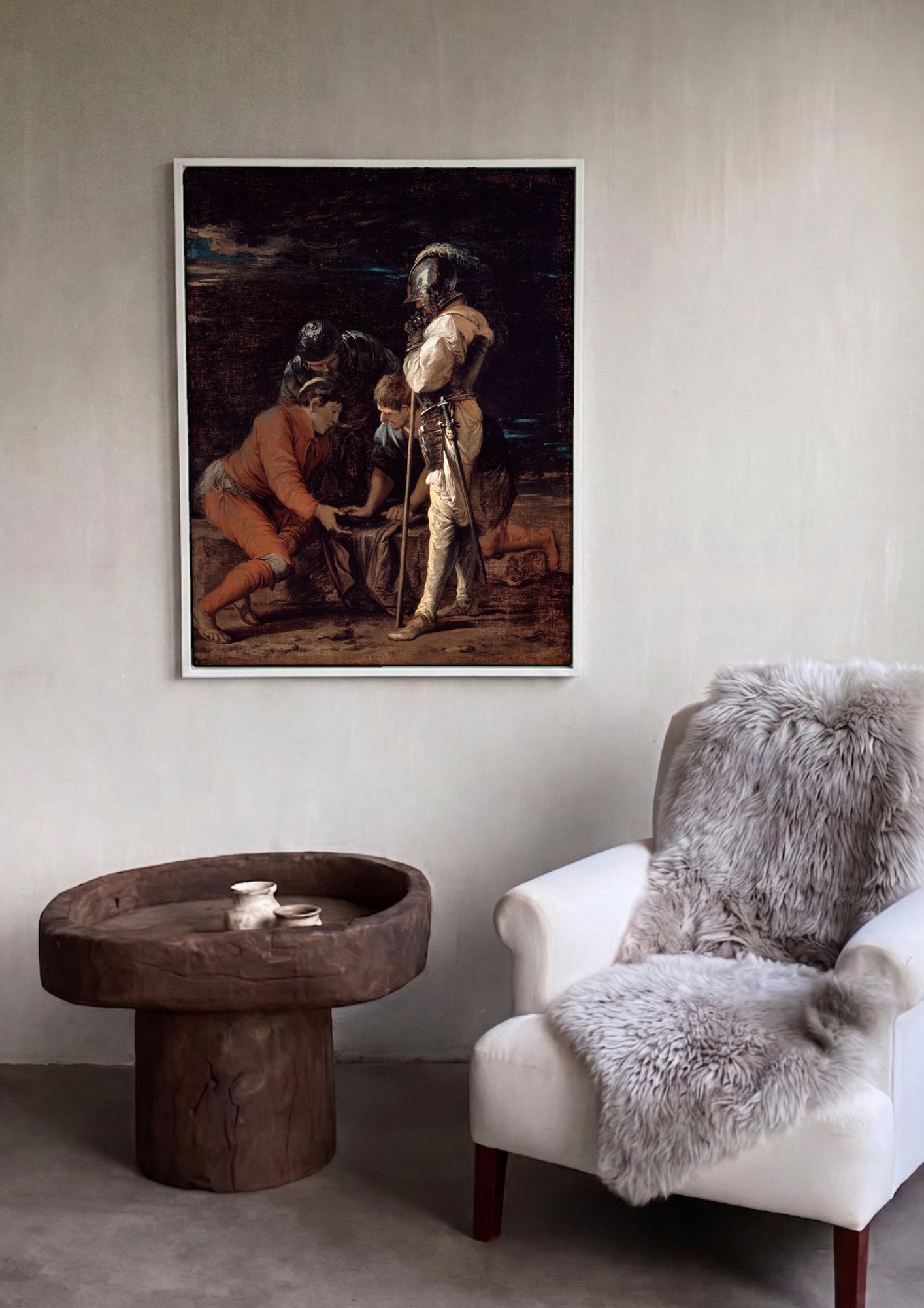 Quadro Decorativo A Roda da Fortuna - Salvator Rosa em ambiente decorado
