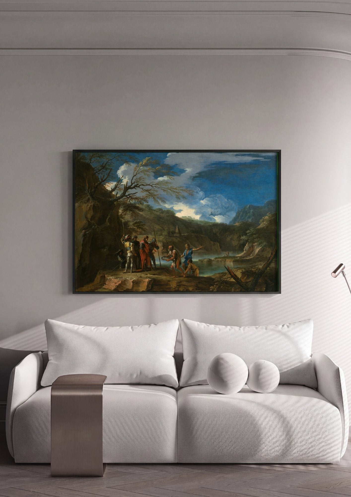 Quadro Decorativo A Pesca Milagrosa - Salvator Rosa em ambiente decorado