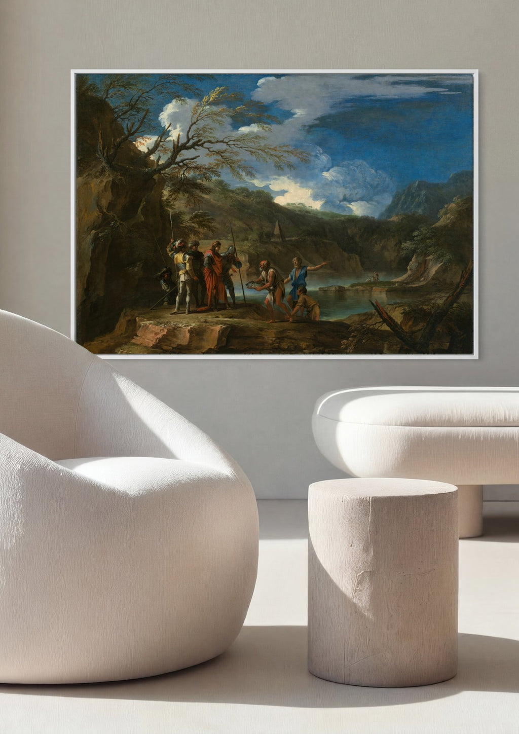 Quadro Decorativo A Pesca Milagrosa - Salvator Rosa em ambiente decorado