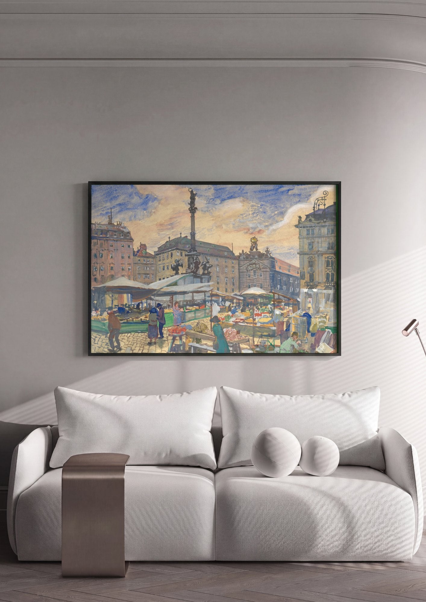 Quadro Decorativo Mercado Vibrante em Am Hof - Oskar Laske em ambiente decorado