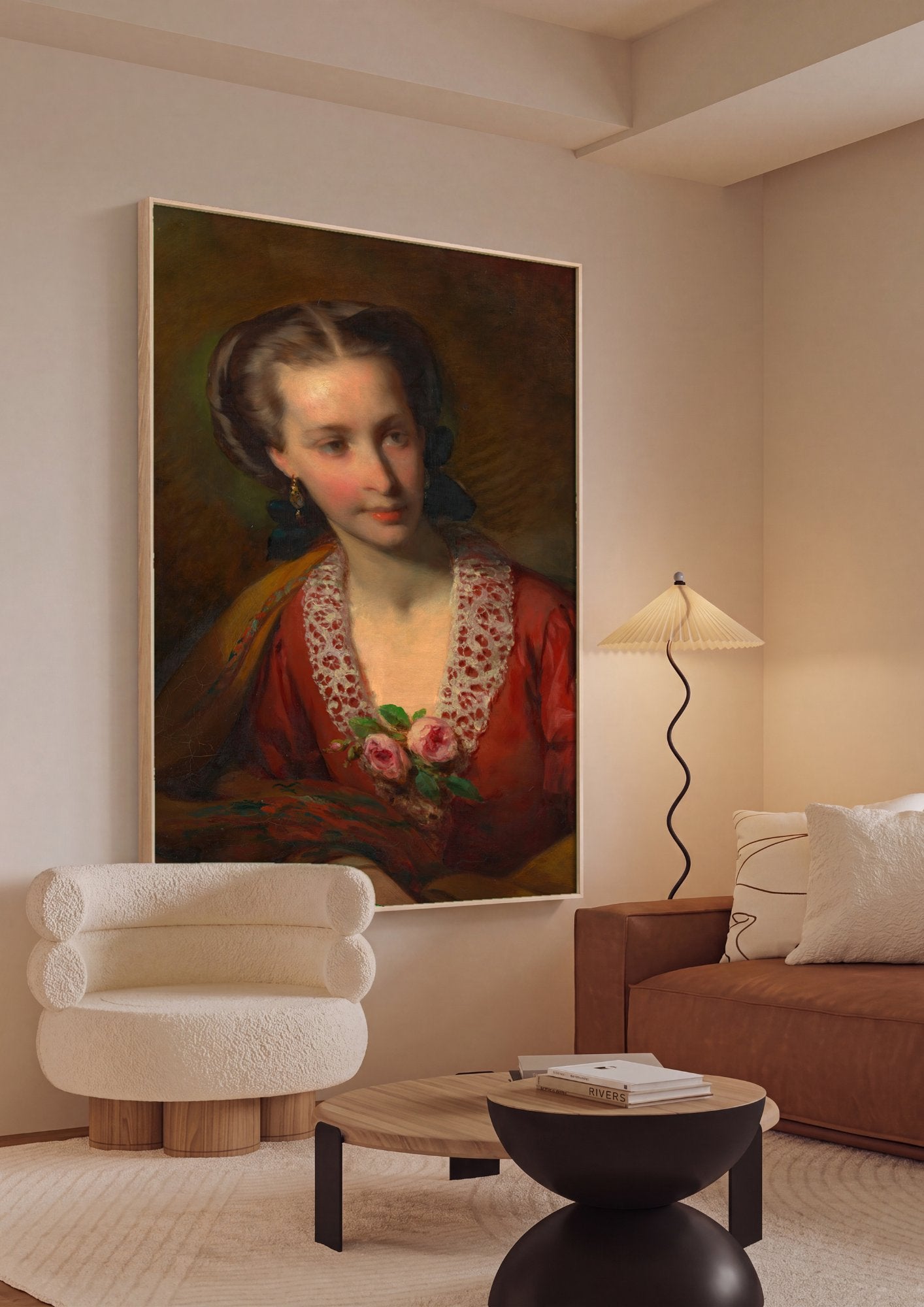Quadro Decorativo Retrato de Jovem Dama - Friedrich von Amerling em ambiente decorado