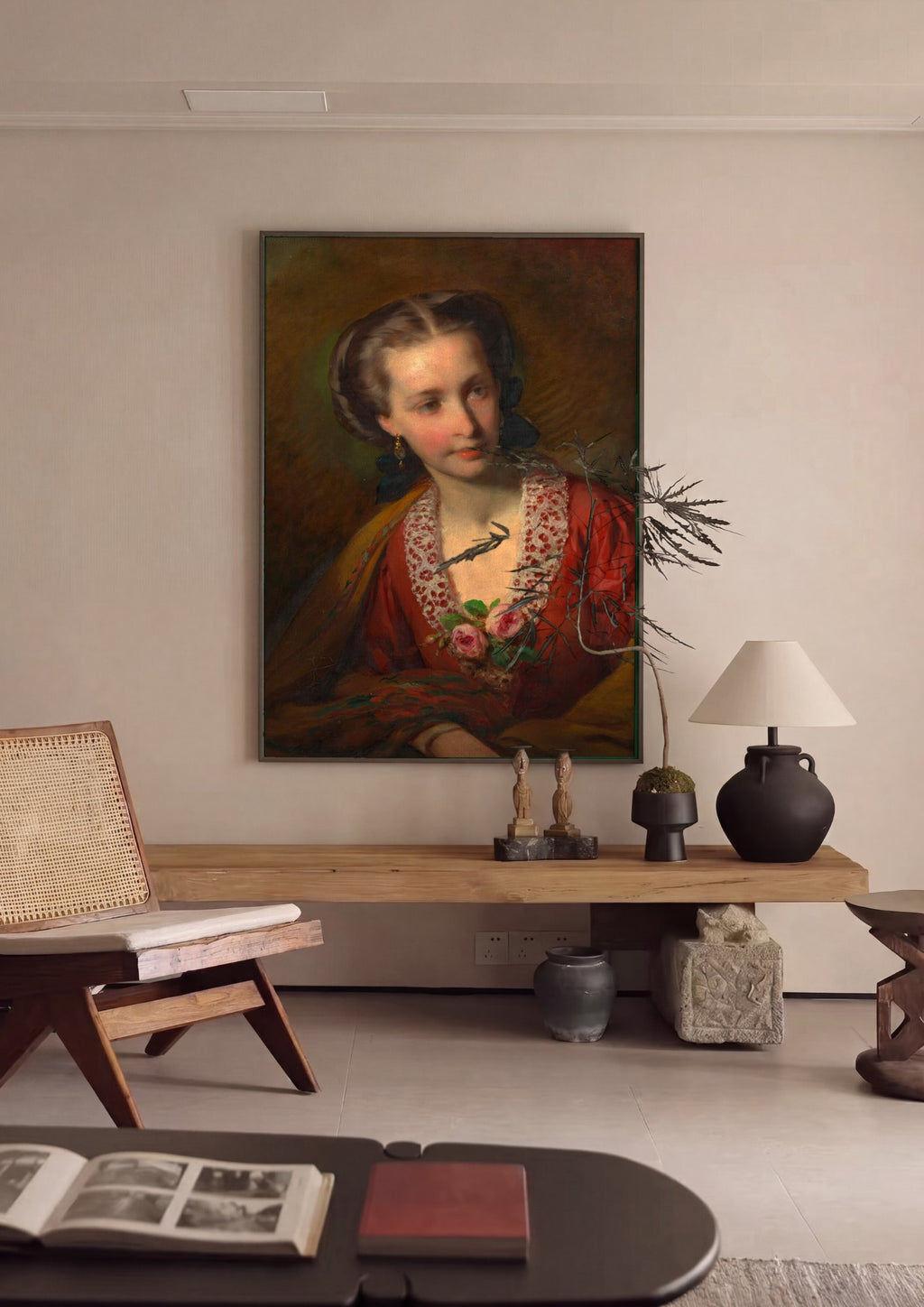 Quadro Decorativo Retrato de Jovem Dama - Friedrich von Amerling em ambiente decorado