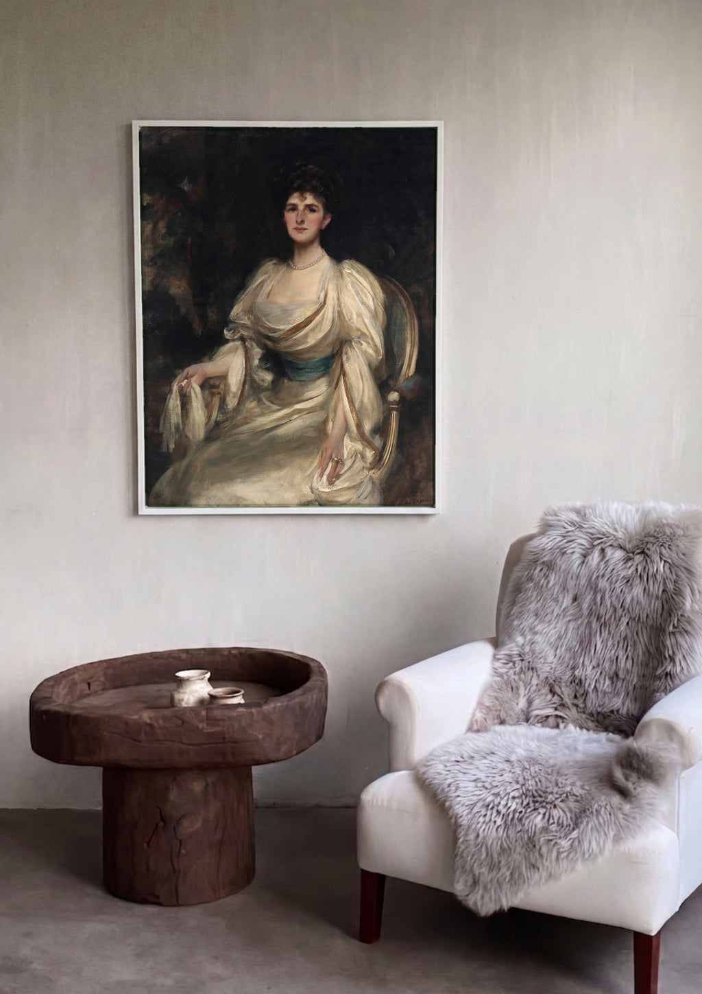Quadro Decorativo Retrato de Mulher - James Jebusa Shannon em ambiente decorado