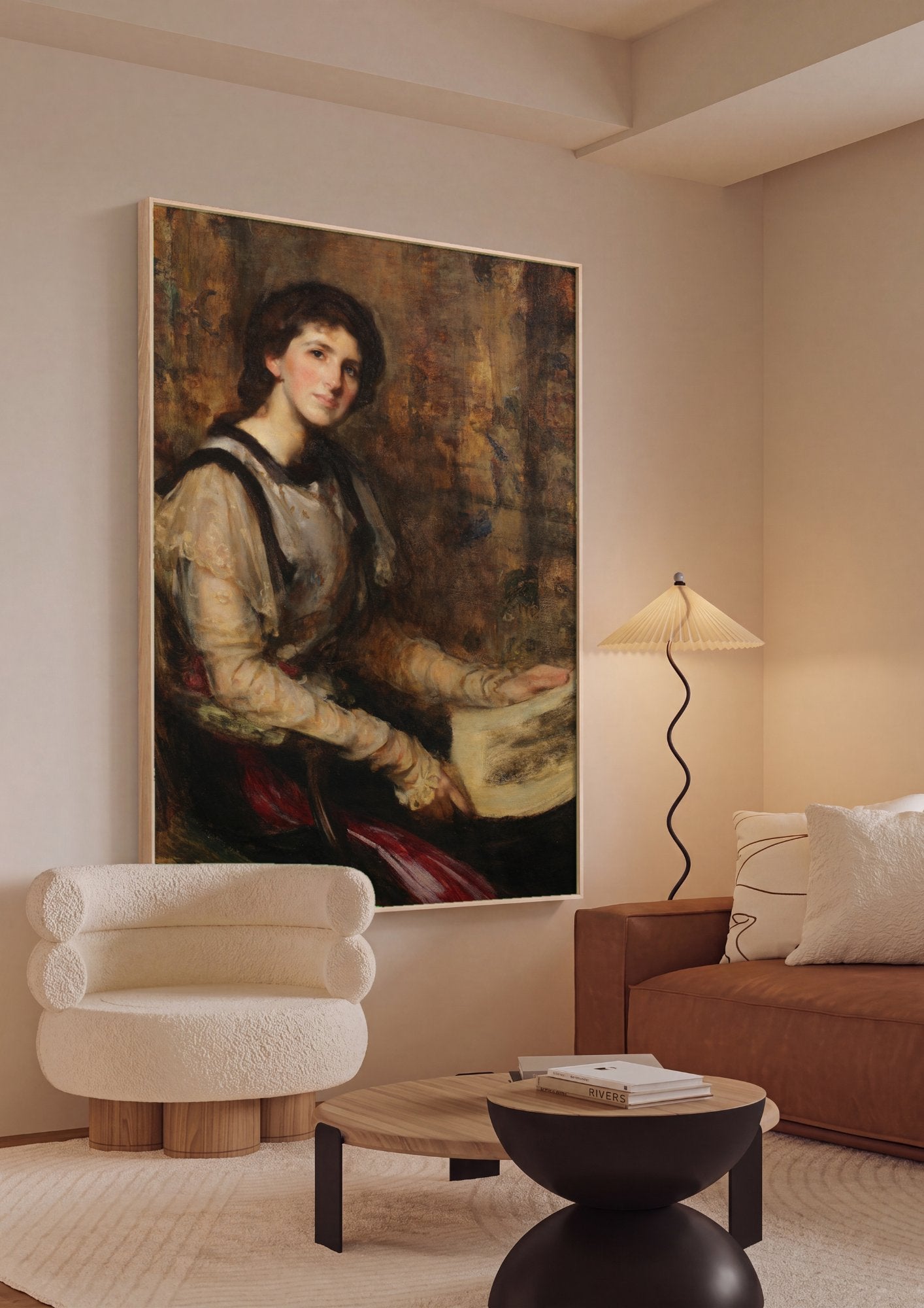 Quadro Decorativo Retrato de Mulher - James Jebusa Shannon em ambiente decorado