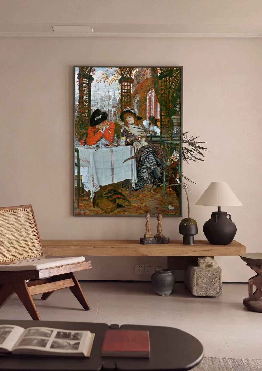 Quadro Decorativo A Festa de Outono - James Tissot em ambiente decorado