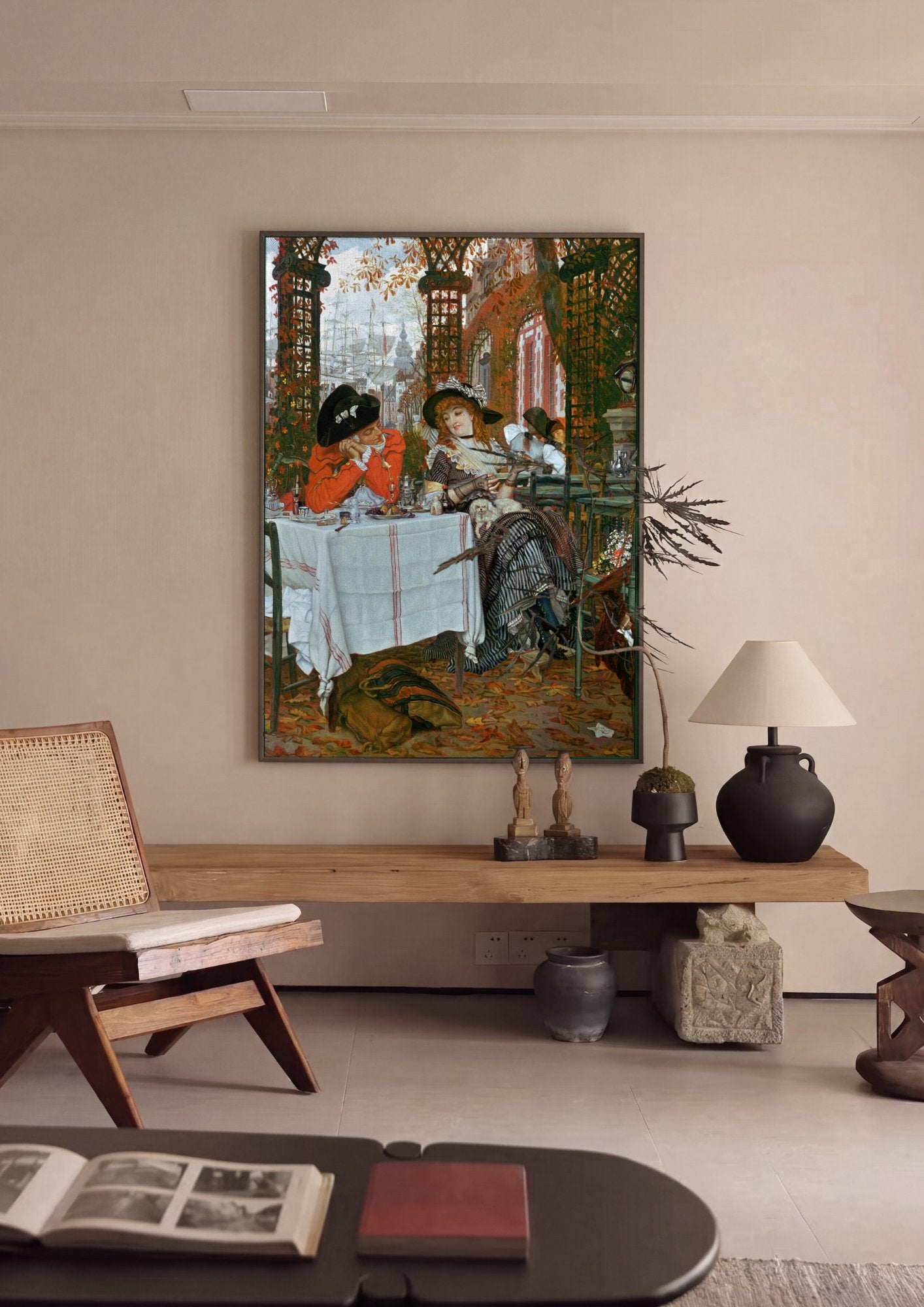 Quadro Decorativo A Festa de Outono - James Tissot em ambiente decorado