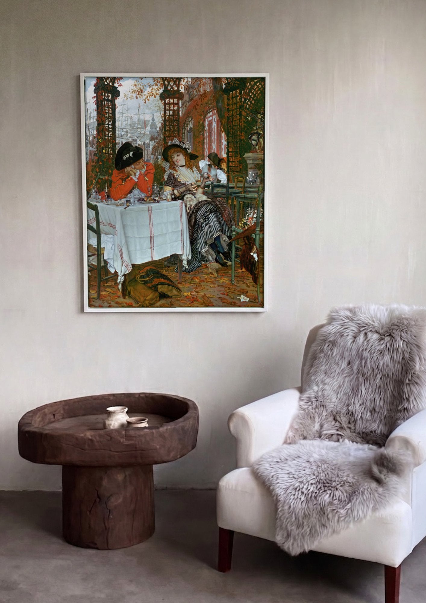 Quadro Decorativo A Festa de Outono - James Tissot em ambiente decorado