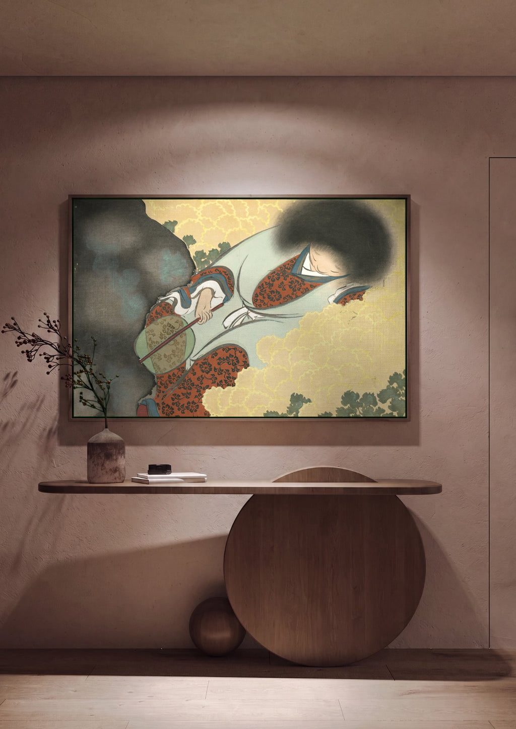 Quadro Decorativo A Dama Adormecida - Kamisaka Sekka em ambiente decorado