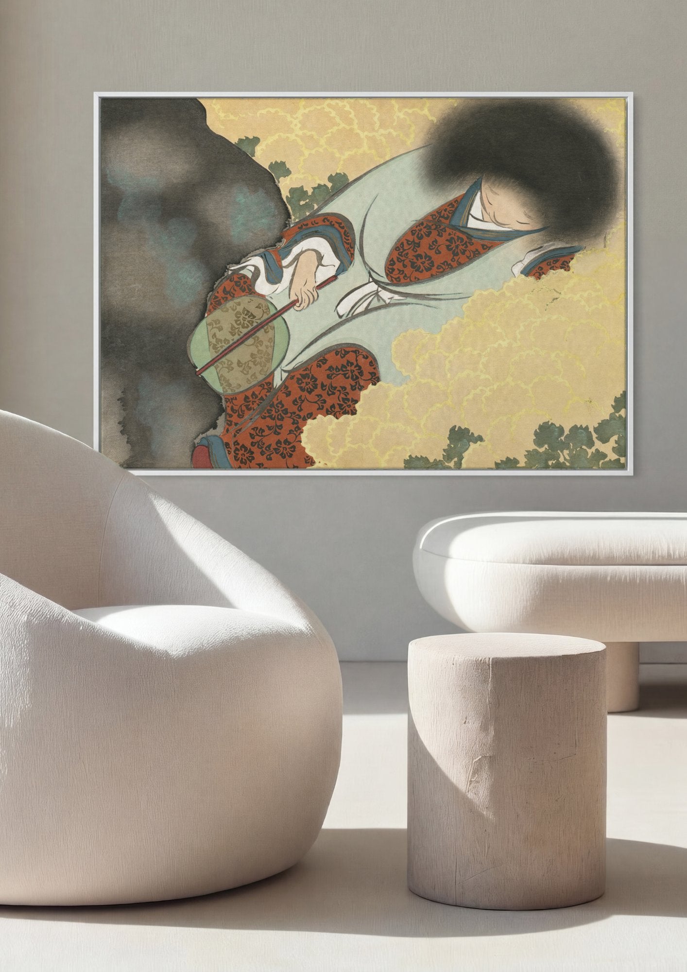 Quadro Decorativo A Dama Adormecida - Kamisaka Sekka em ambiente decorado