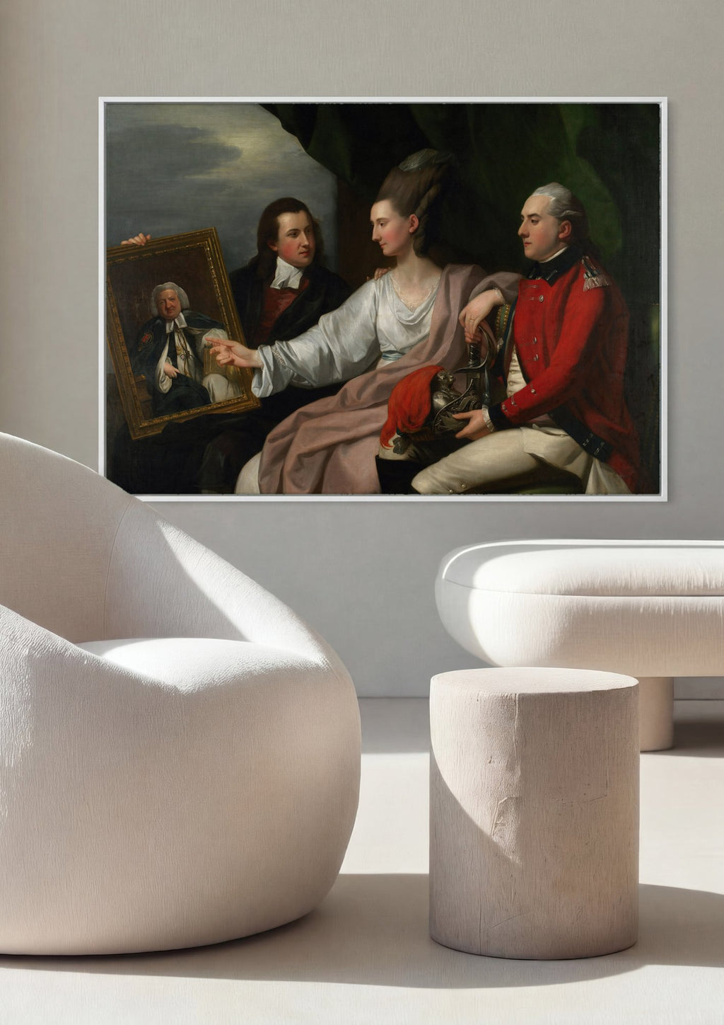 Quadro Decorativo A Família West - Benjamin West em ambiente decorado