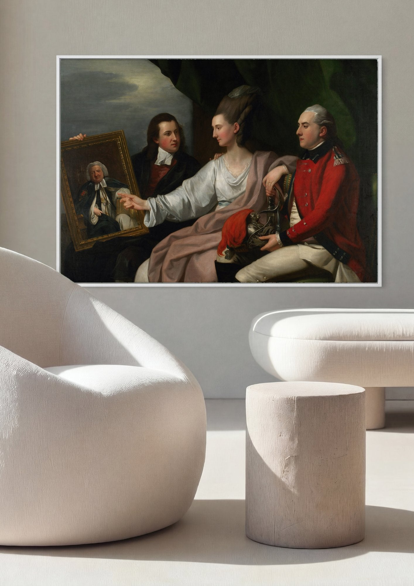 Quadro Decorativo A Família West - Benjamin West em ambiente decorado