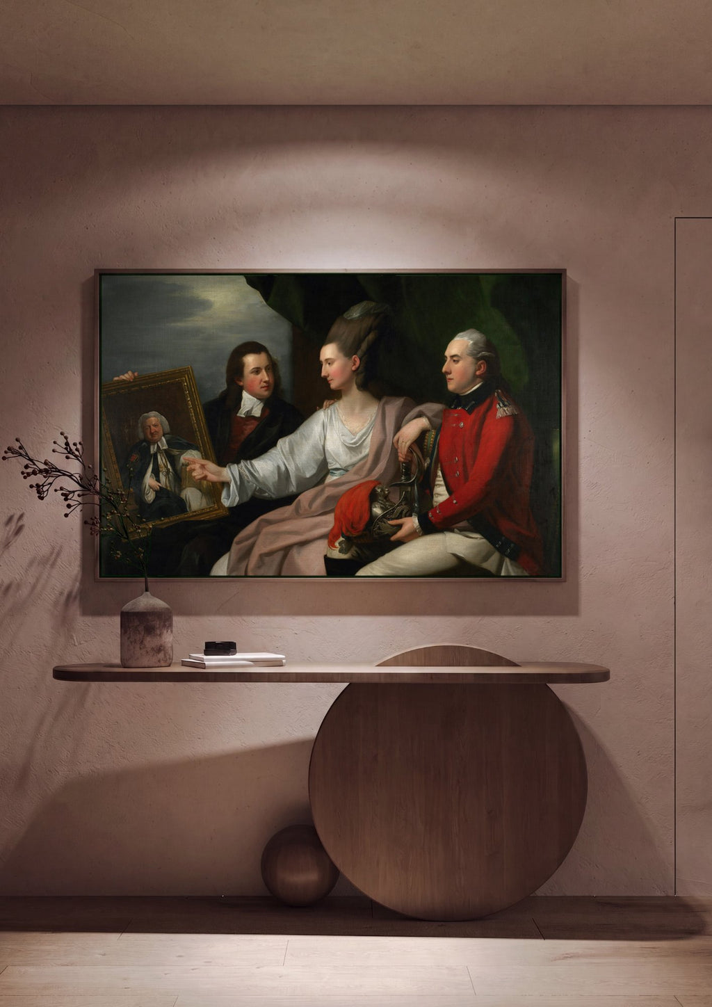 Quadro Decorativo A Família West - Benjamin West em ambiente decorado