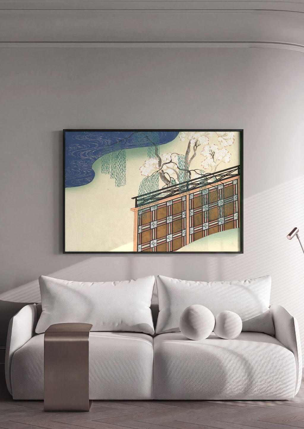 Quadro Decorativo Jardins Japoneses - Kamisaka Sekka em ambiente decorado