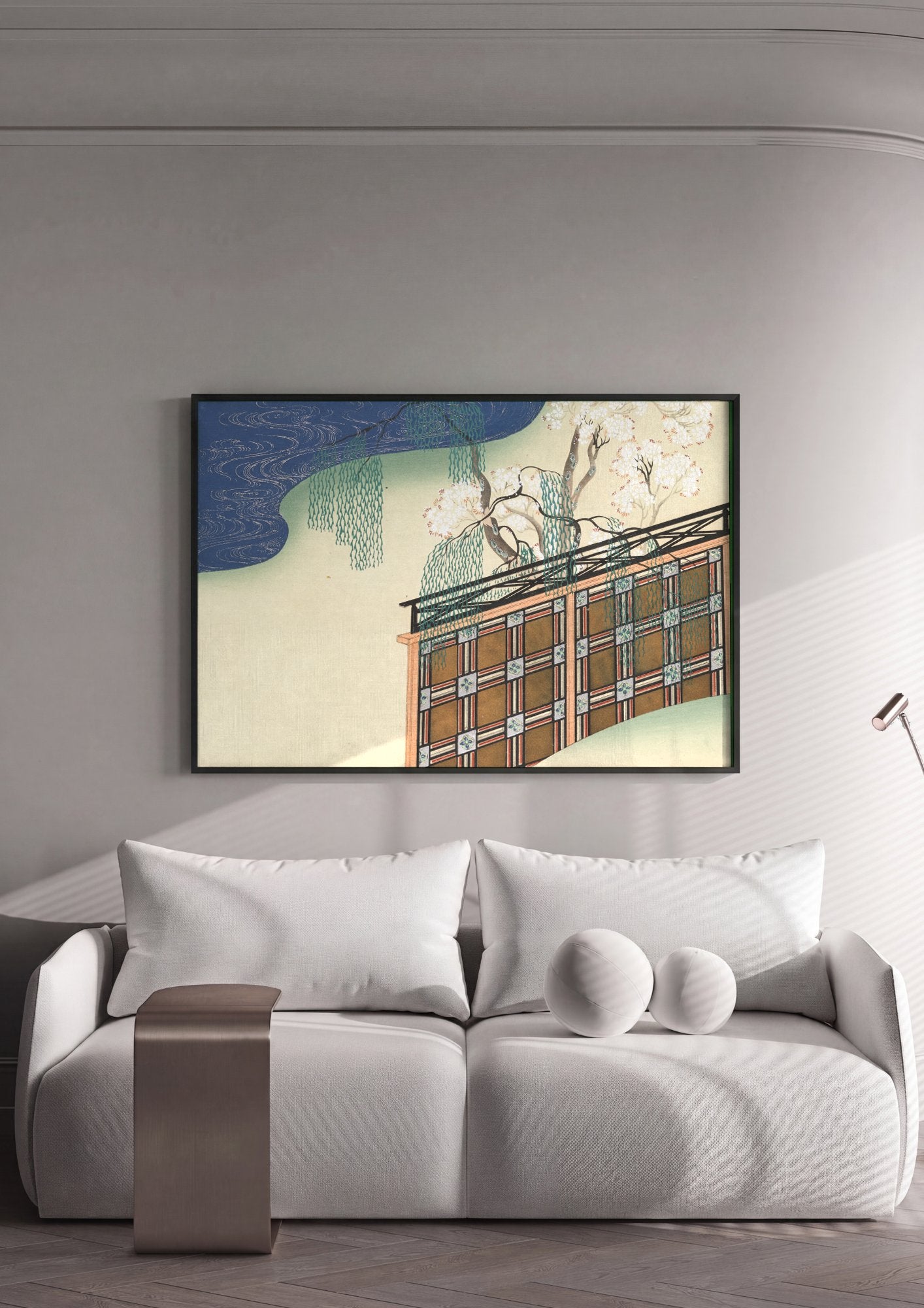 Quadro Decorativo Jardins Japoneses - Kamisaka Sekka em ambiente decorado