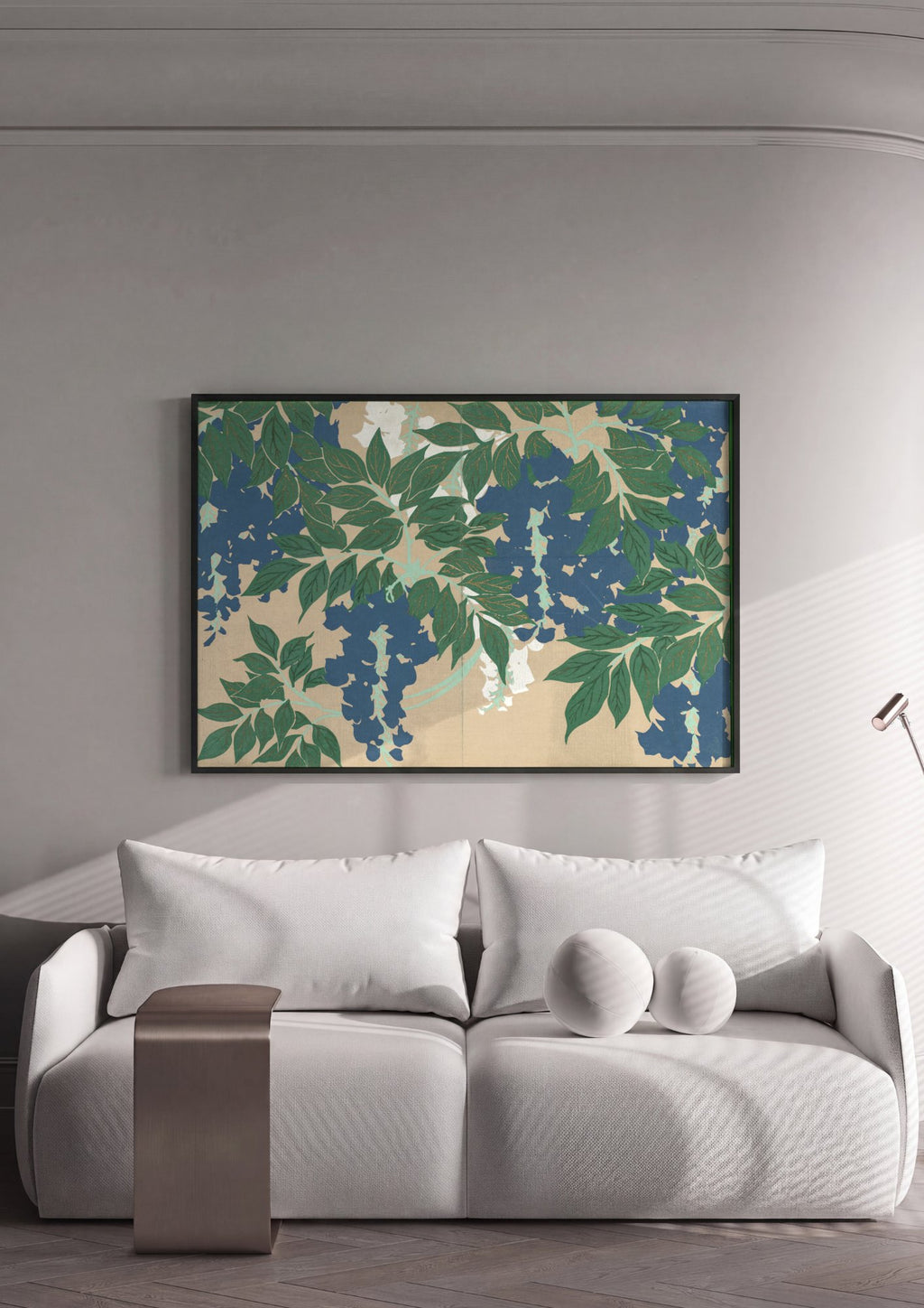 Quadro Decorativo Wisteria (Glicínia) - Kamisaka Sekka em ambiente decorado