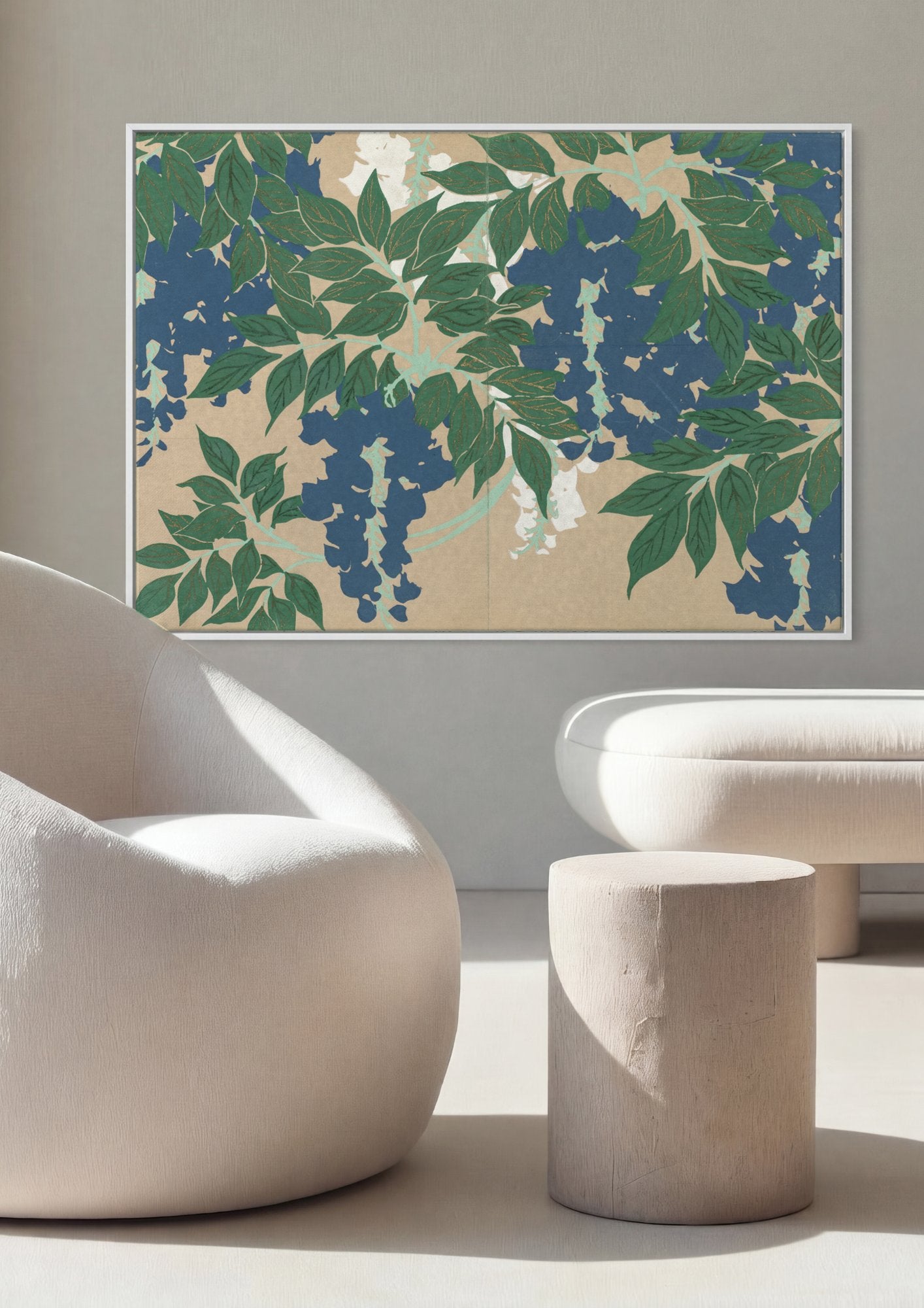 Quadro Decorativo Wisteria (Glicínia) - Kamisaka Sekka em ambiente decorado