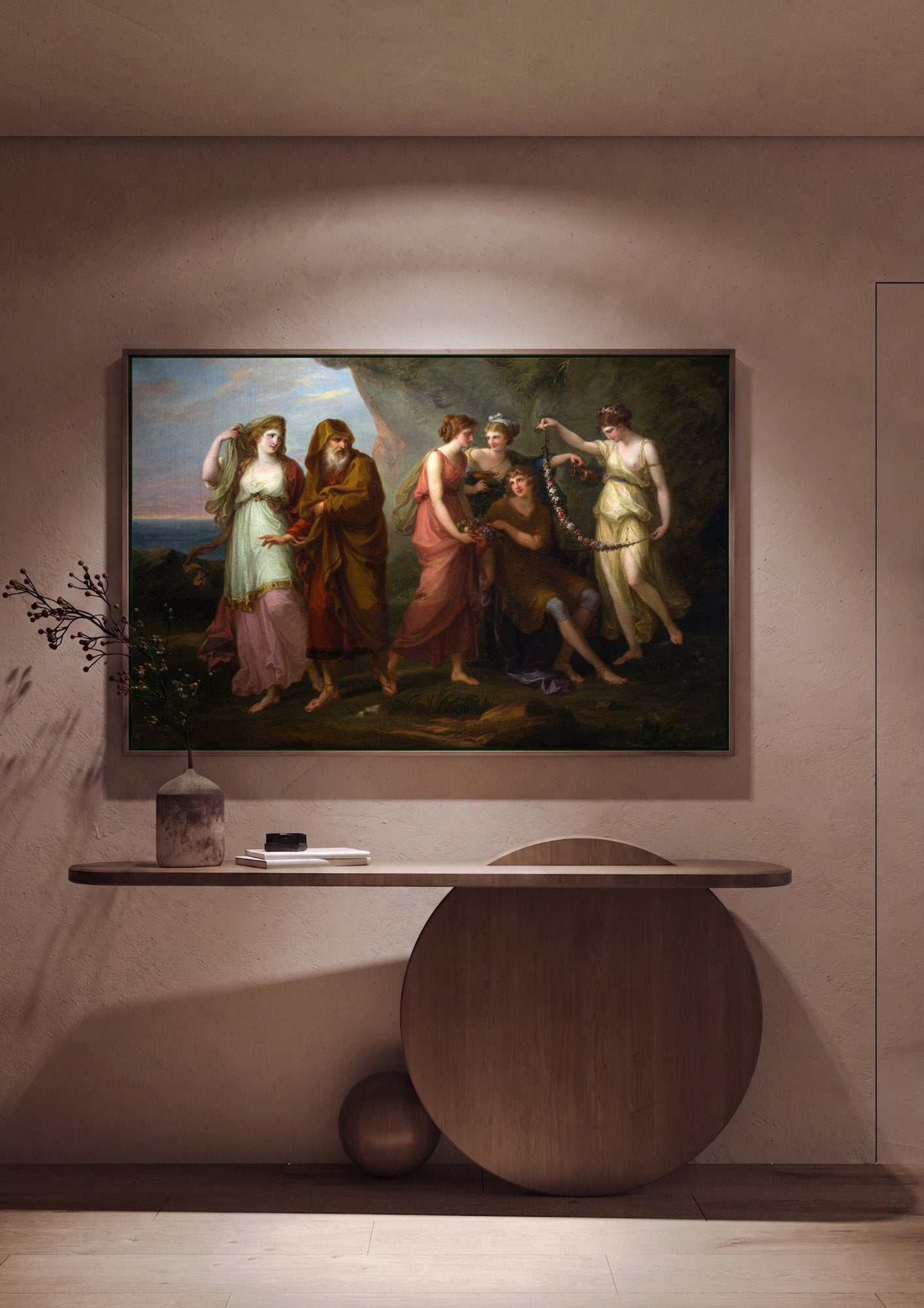 Quadro Decorativo A Poesia e a Música - Angelica Kauffmann em ambiente decorado