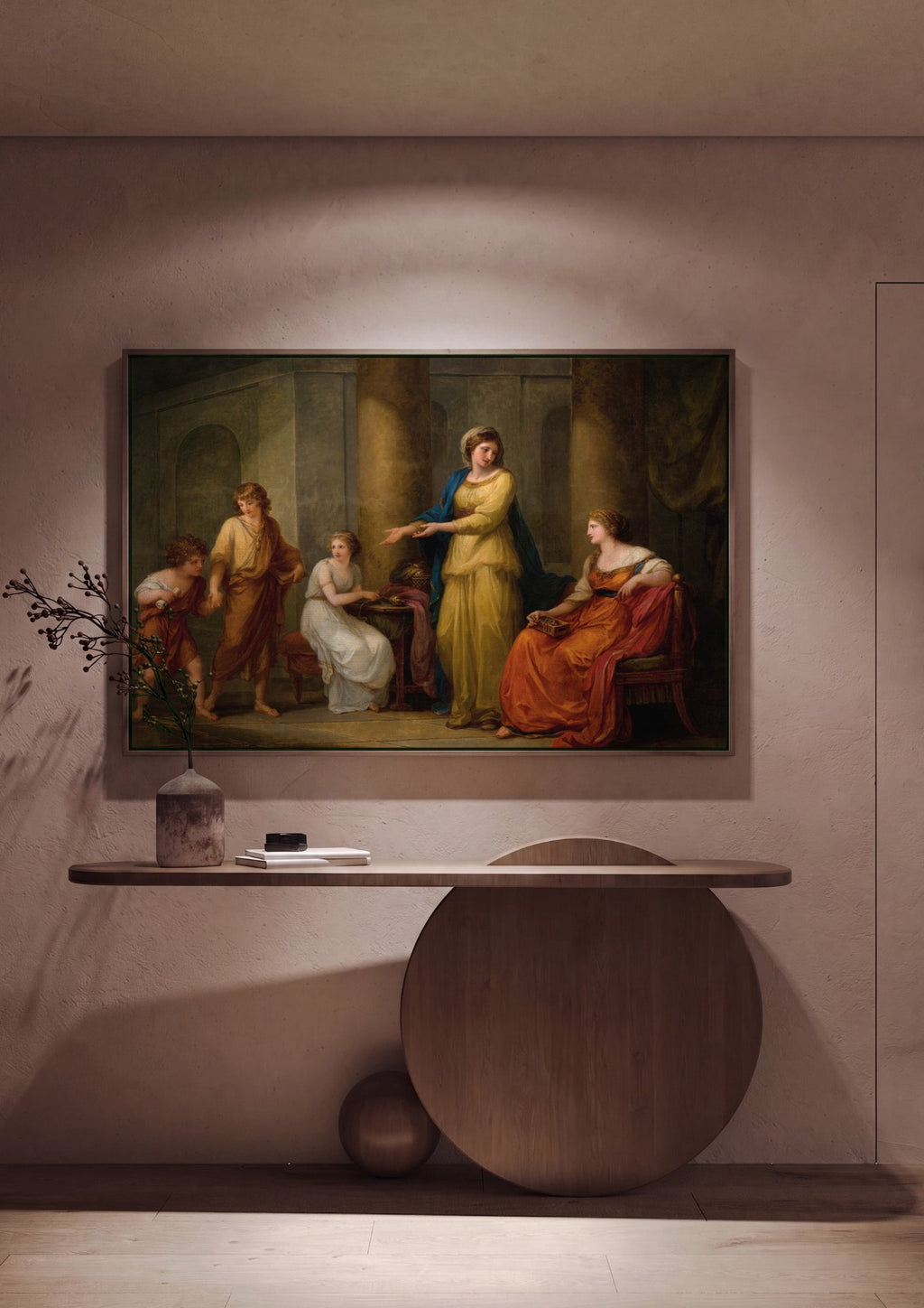 Quadro Decorativo A Família de Darius Antes de Alexandre - Angelica Kauffmann em ambiente decorado