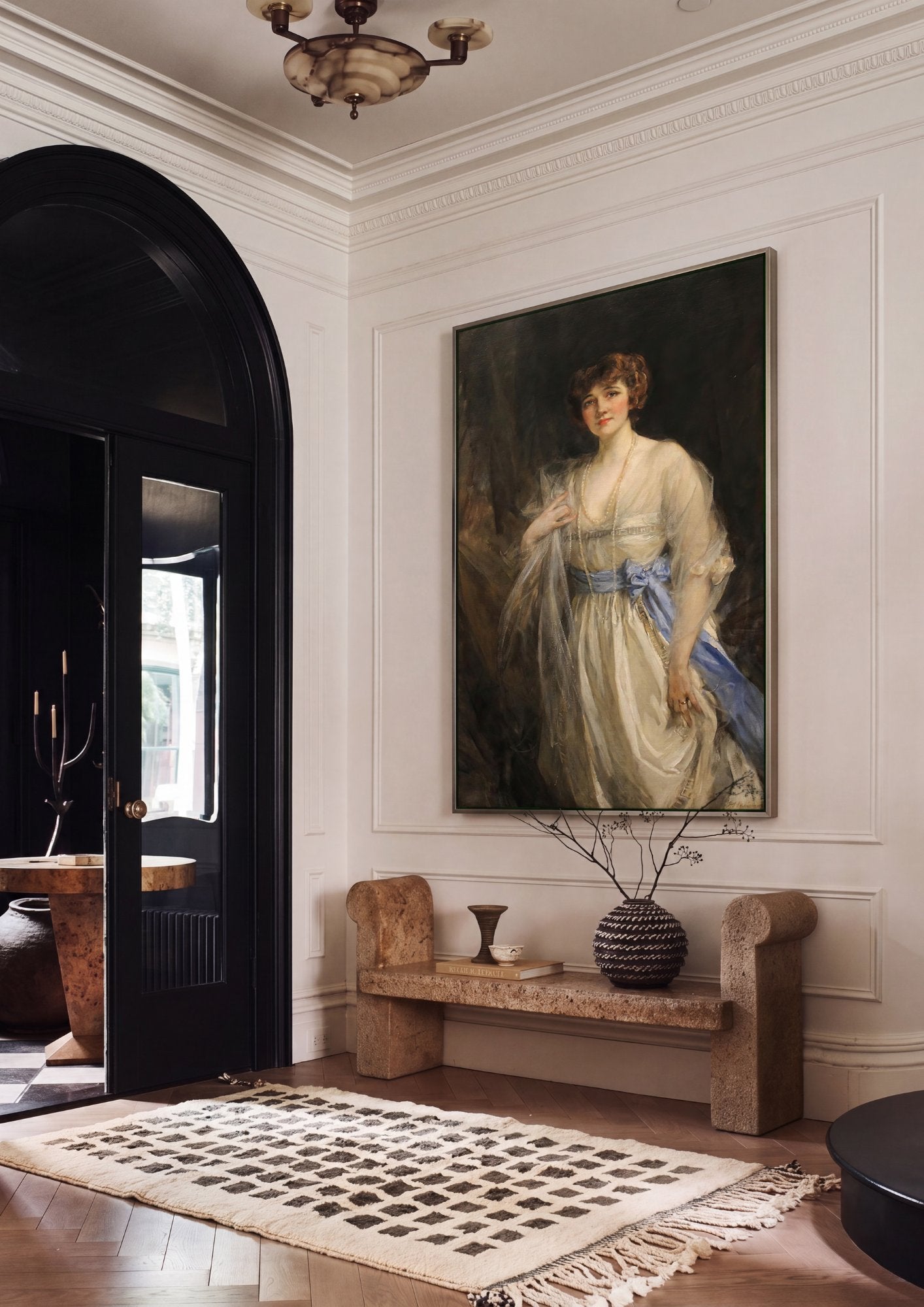 Quadro Decorativo Retrato de Lady Diana Manners - J. J. Shannon em ambiente decorado