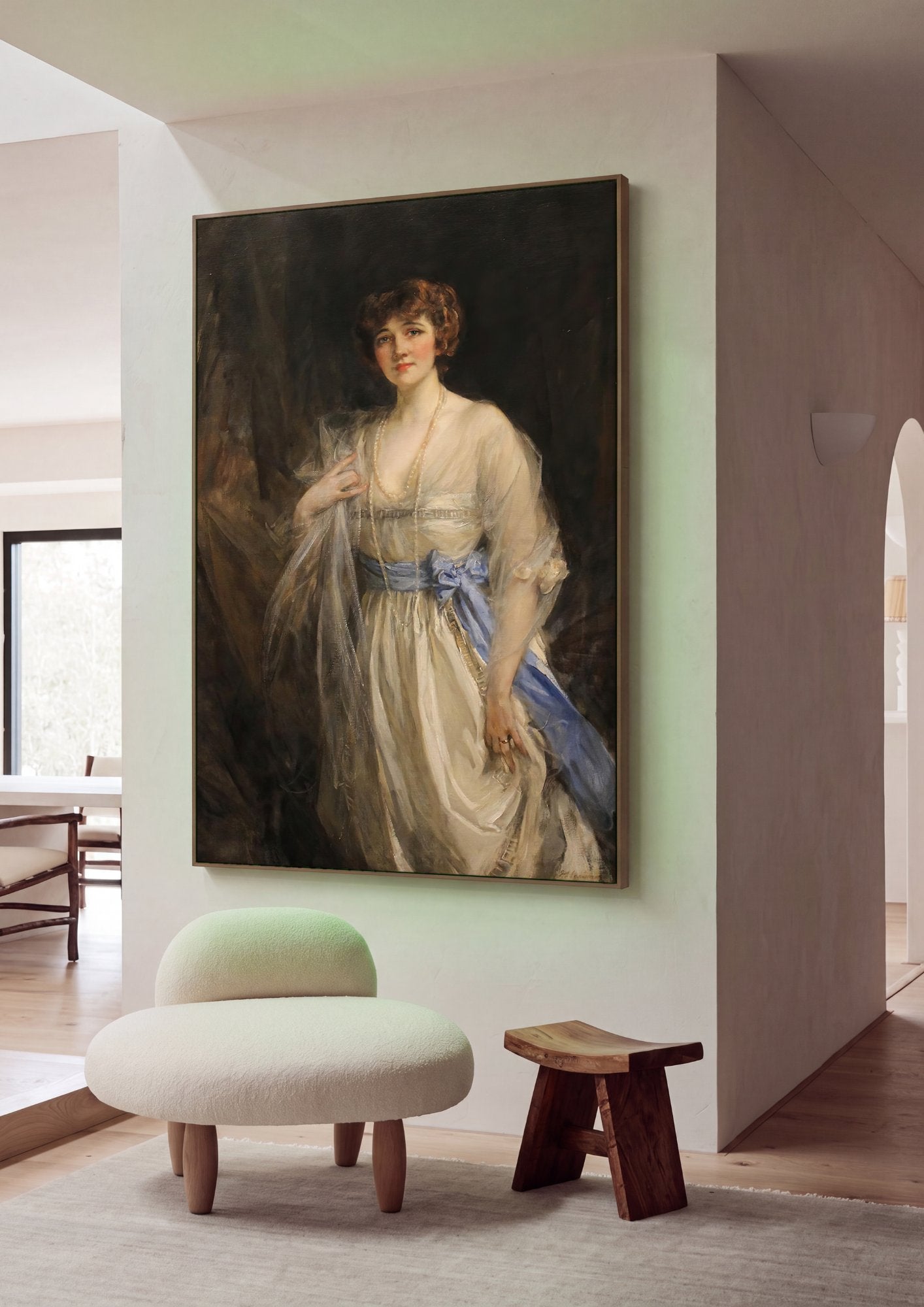 Quadro Decorativo Retrato de Lady Diana Manners - J. J. Shannon em ambiente decorado