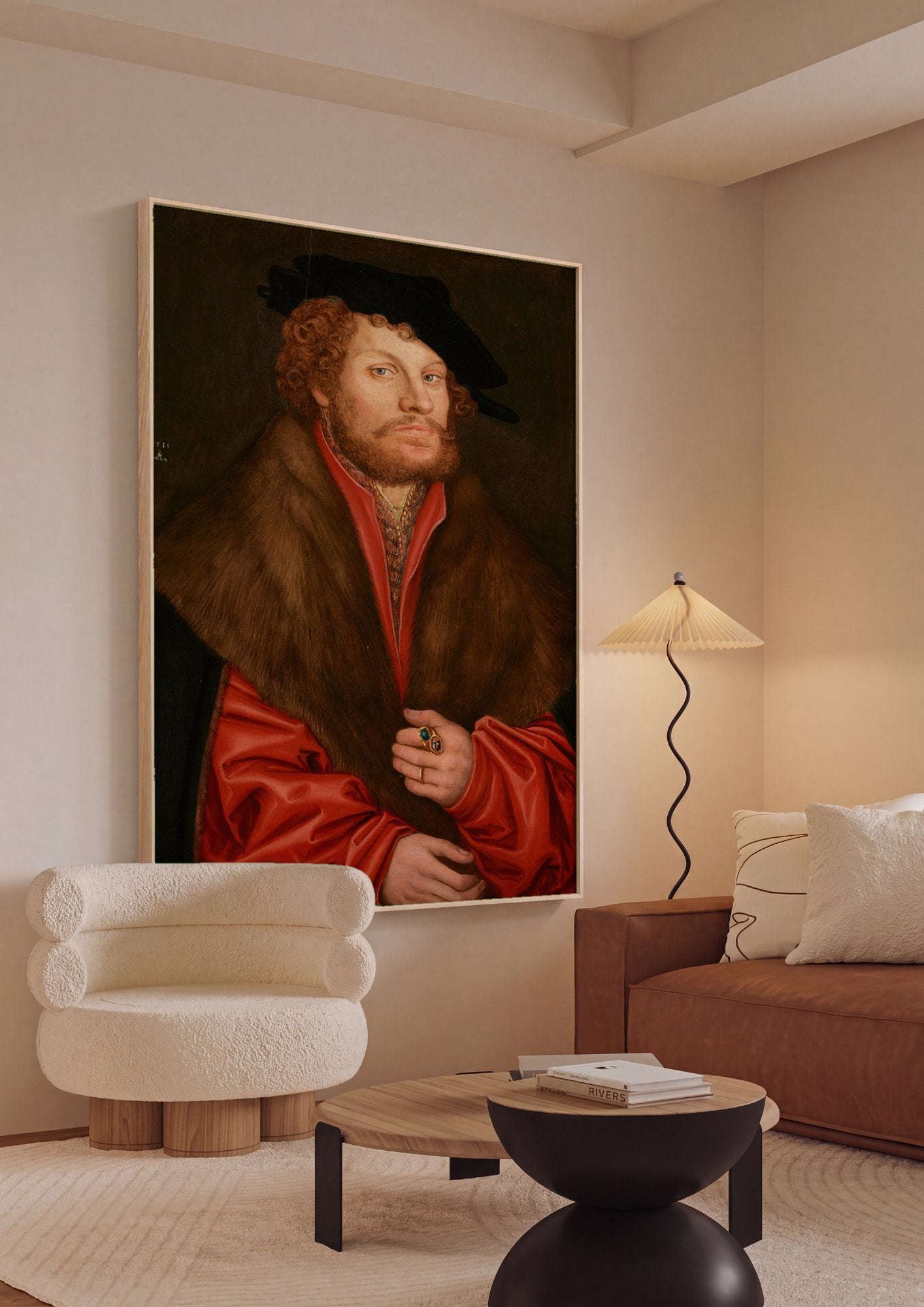 Quadro Decorativo Retrato de Homem - Cranach, o Velho em ambiente decorado