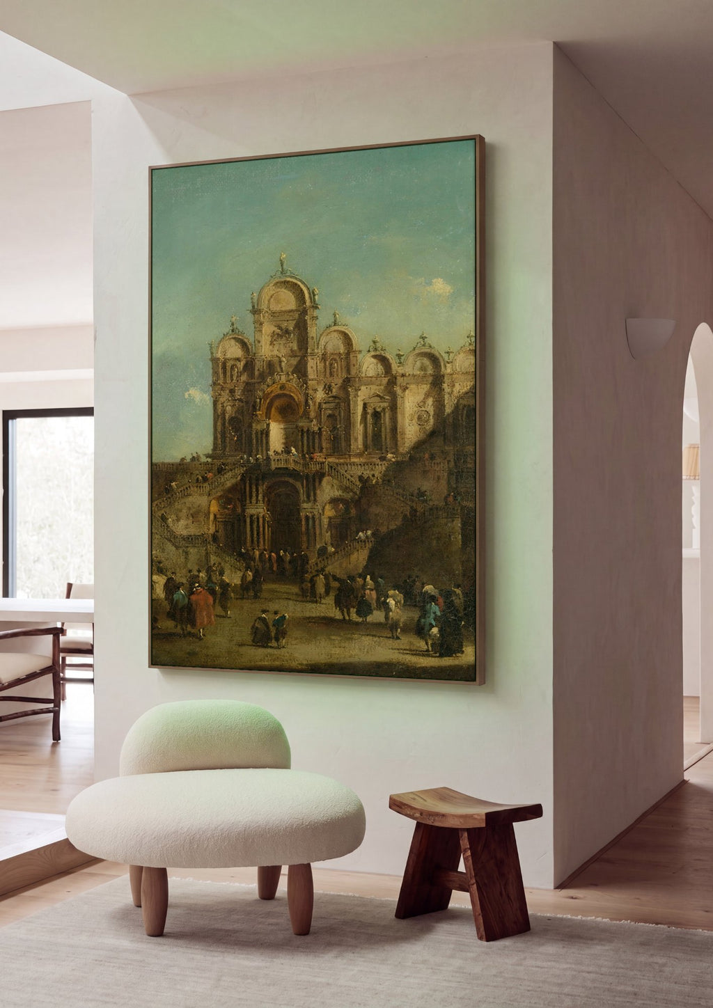 Quadro Decorativo Arquitetura Veneziana - Guardi em ambiente decorado