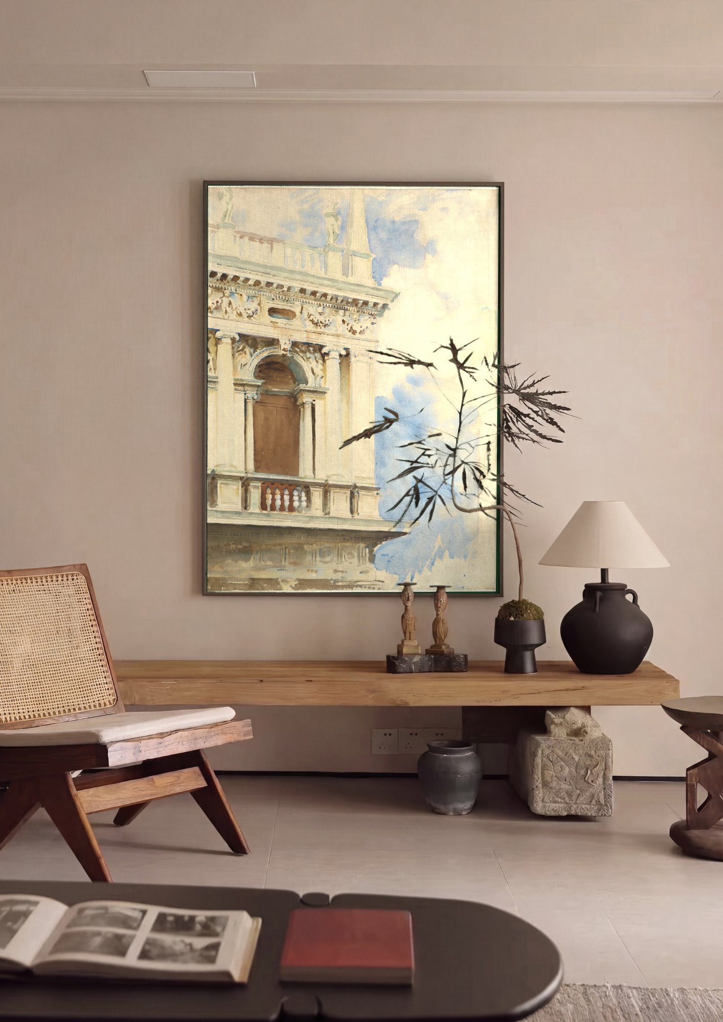 Quadro Decorativo Arquitetura Veneziana - John Singer Sargent em ambiente decorado