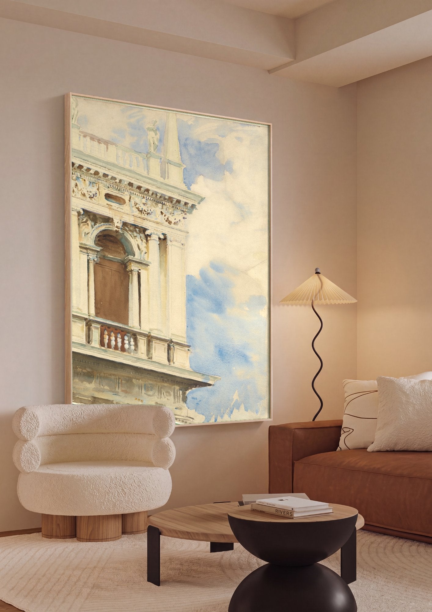 Quadro Decorativo Arquitetura Veneziana - John Singer Sargent em ambiente decorado