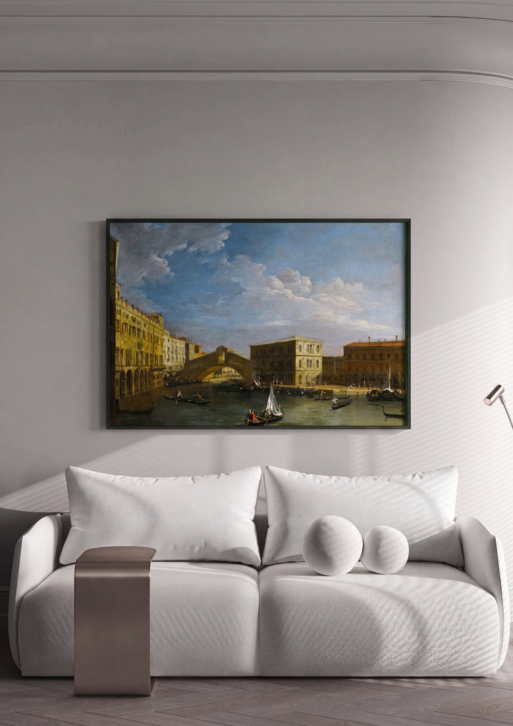 Quadro Decorativo A Ponte de Rialto - Canaletto em ambiente decorado