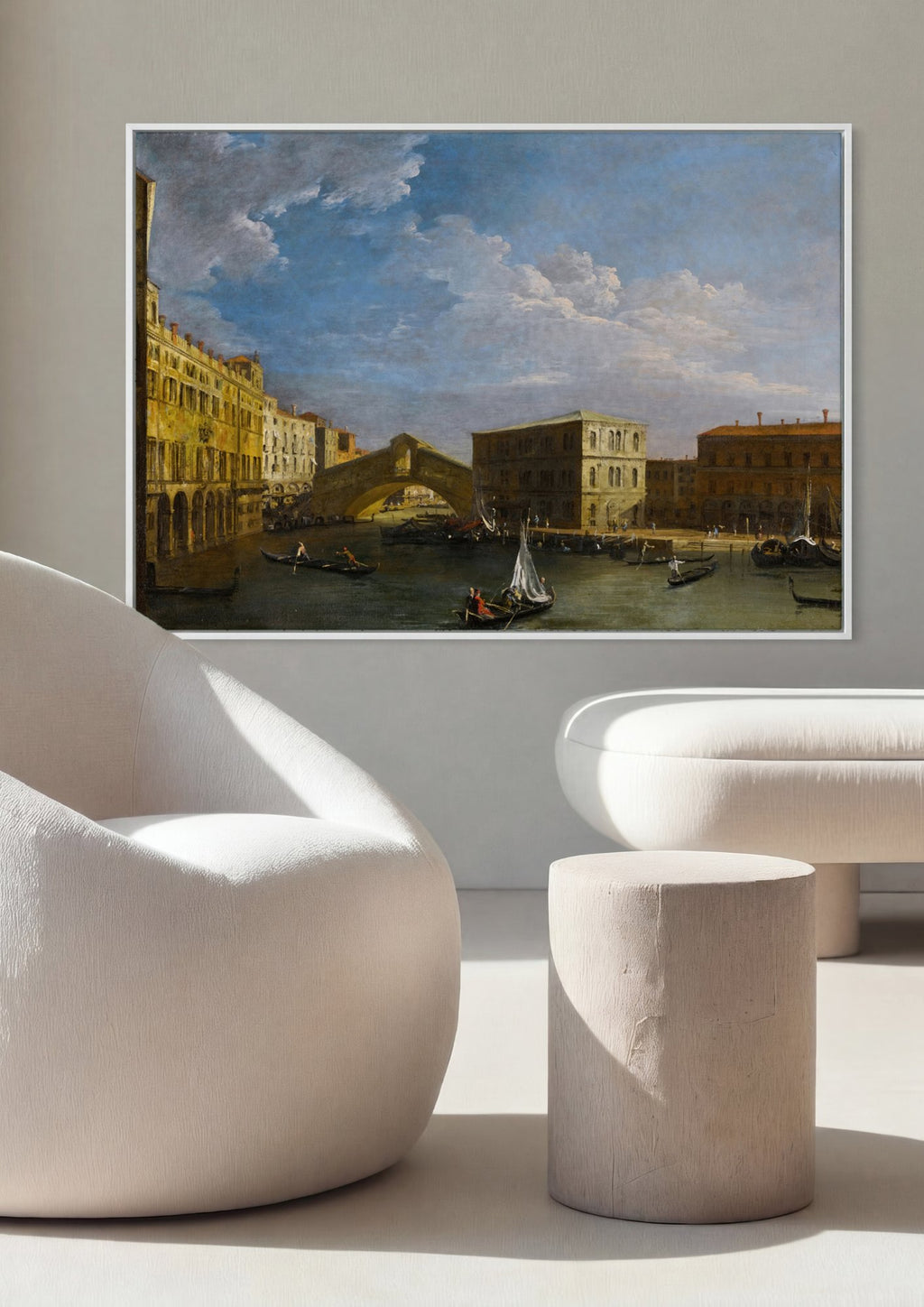 Quadro Decorativo A Ponte de Rialto - Canaletto em ambiente decorado