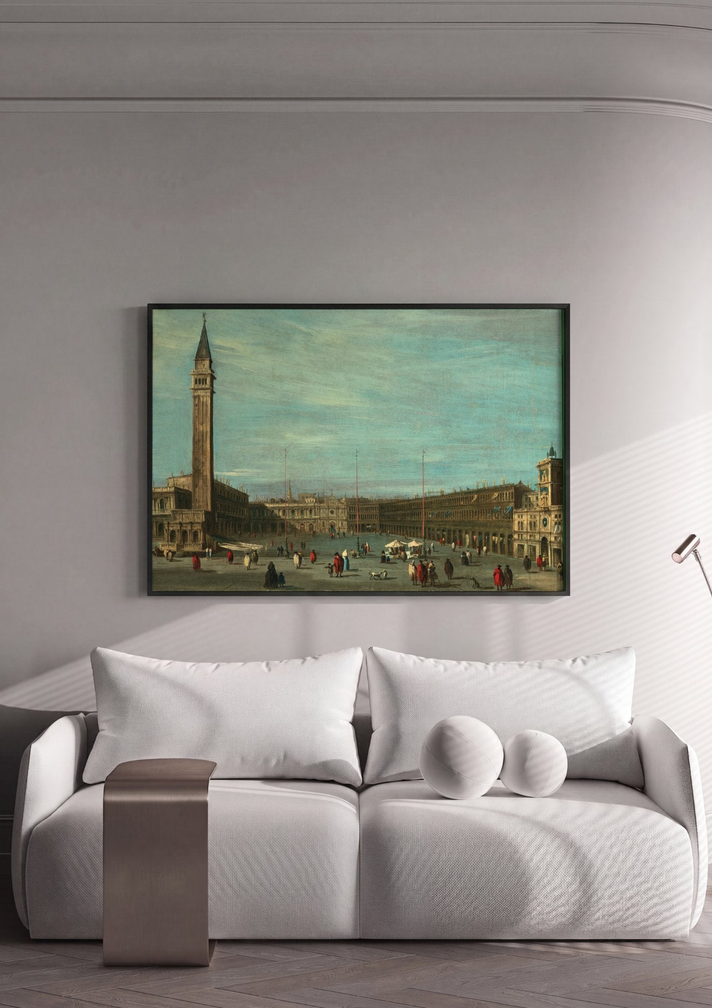 Quadro Decorativo Piazza San Marco - Francesco Guardi em ambiente decorado