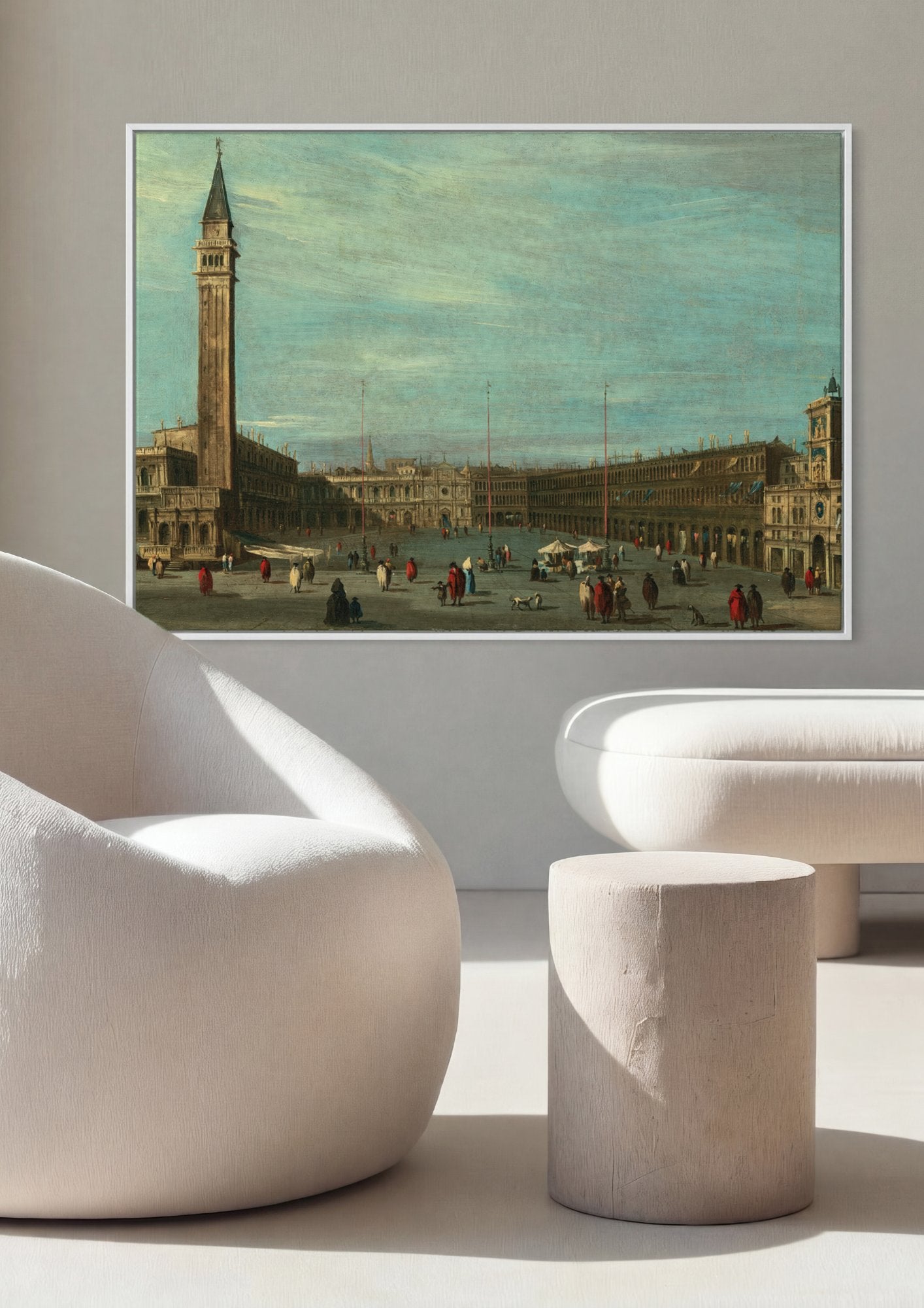 Quadro Decorativo Piazza San Marco - Francesco Guardi em ambiente decorado