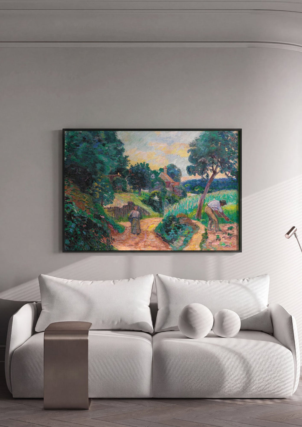 Quadro Decorativo Paisagem Rural - Armand Guillaumin em ambiente decorado