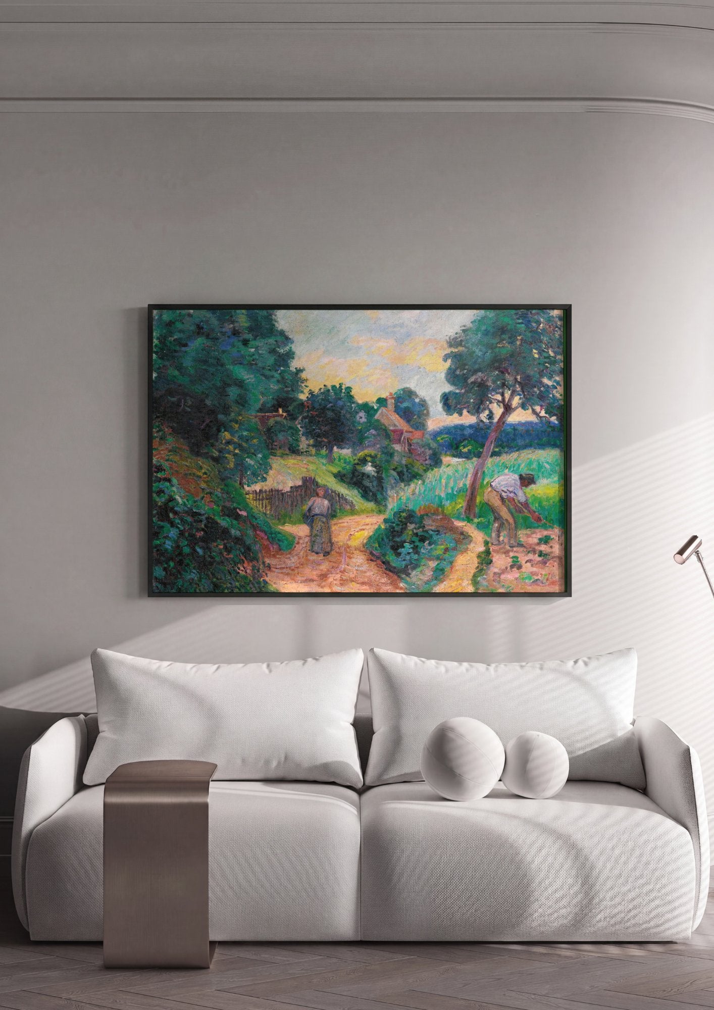 Quadro Decorativo Paisagem Rural - Armand Guillaumin em ambiente decorado
