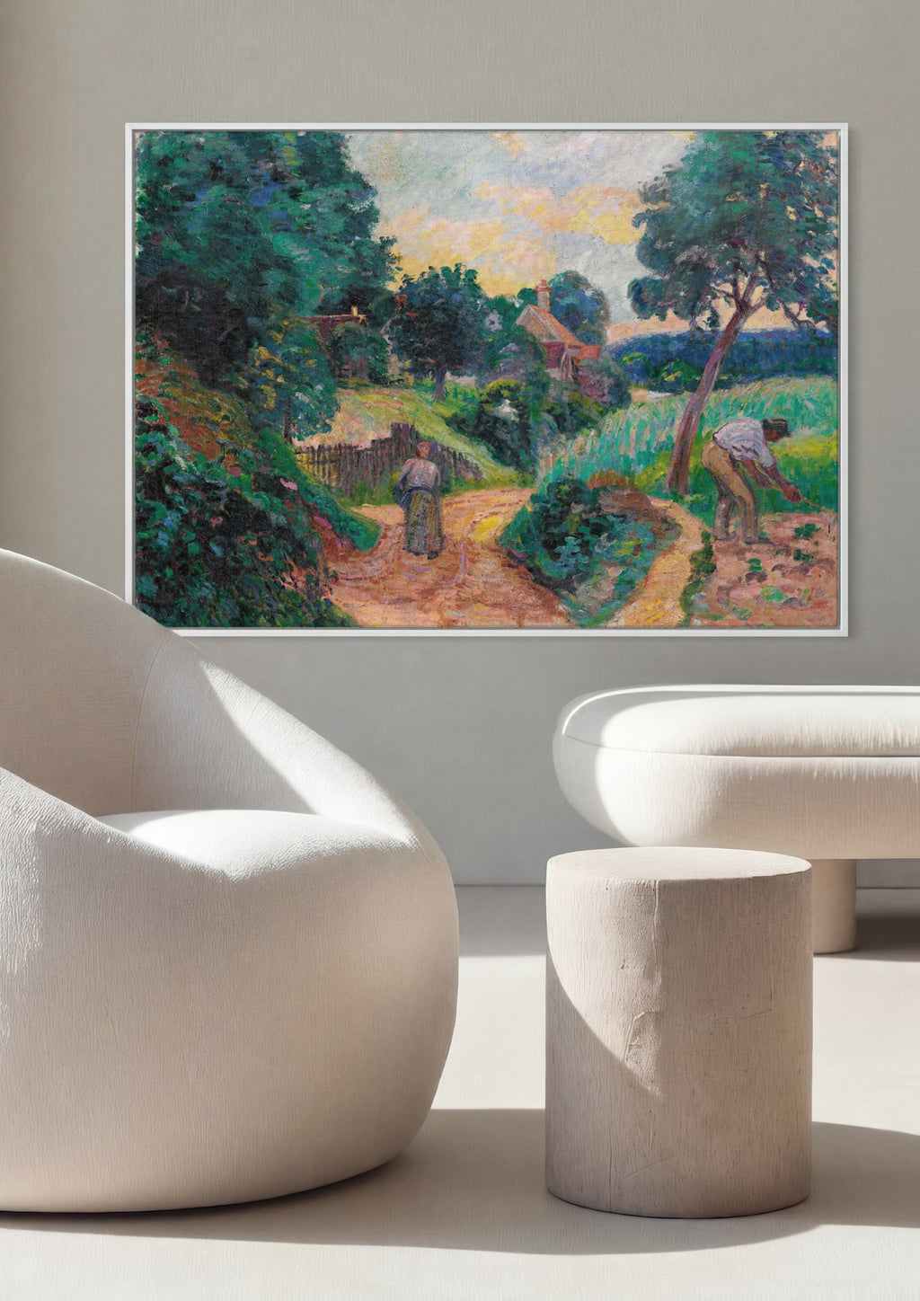 Quadro Decorativo Paisagem Rural - Armand Guillaumin em ambiente decorado