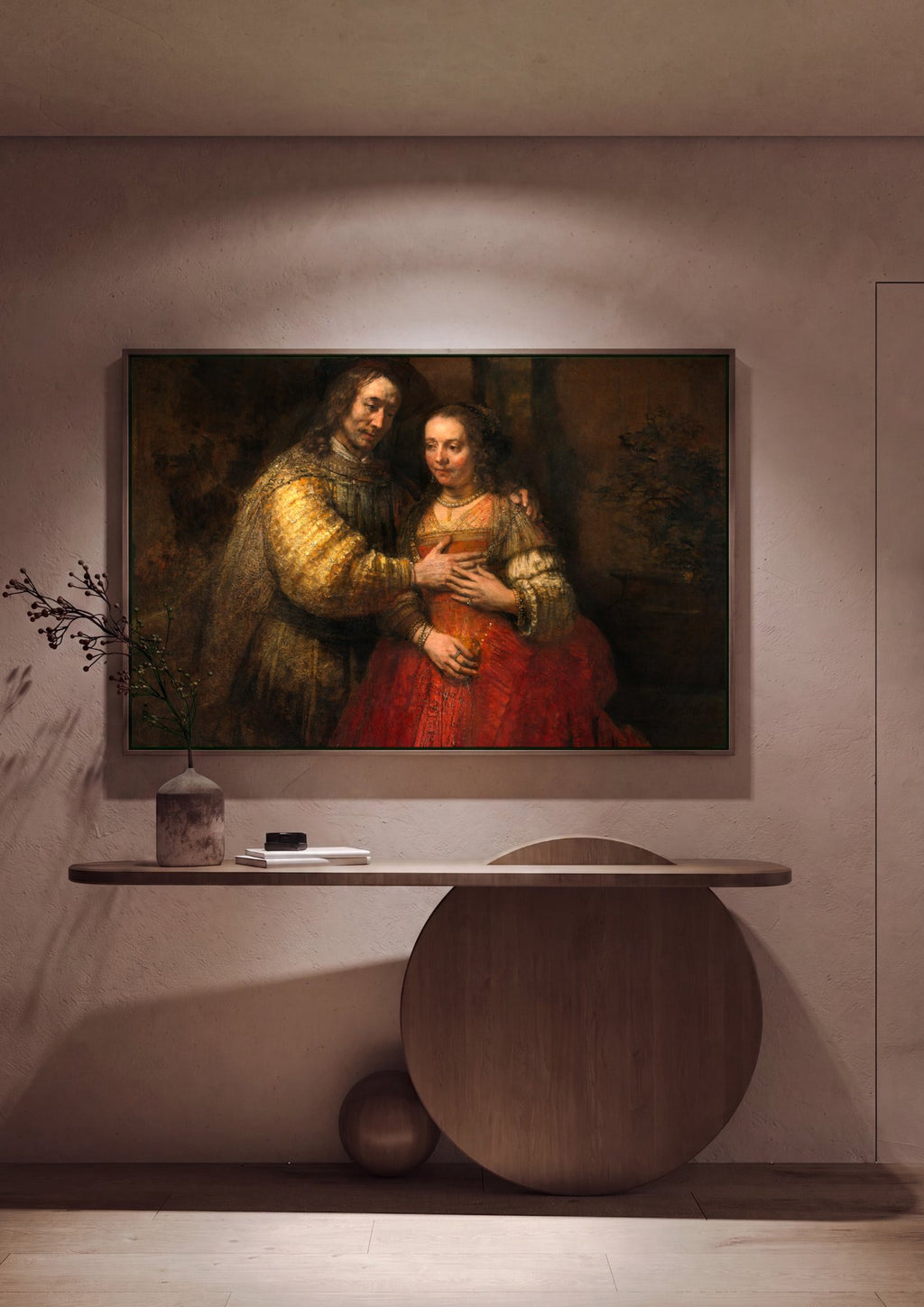 Quadro Decorativo A Noiva Judia - Rembrandt em ambiente decorado