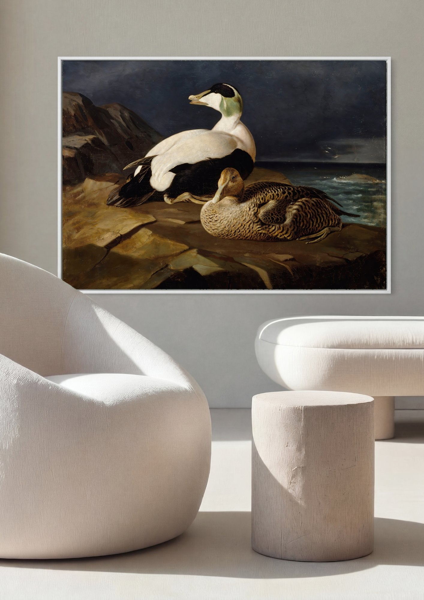 Quadro Decorativo Aves Marinas - Ferdinand von Wright em ambiente decorado