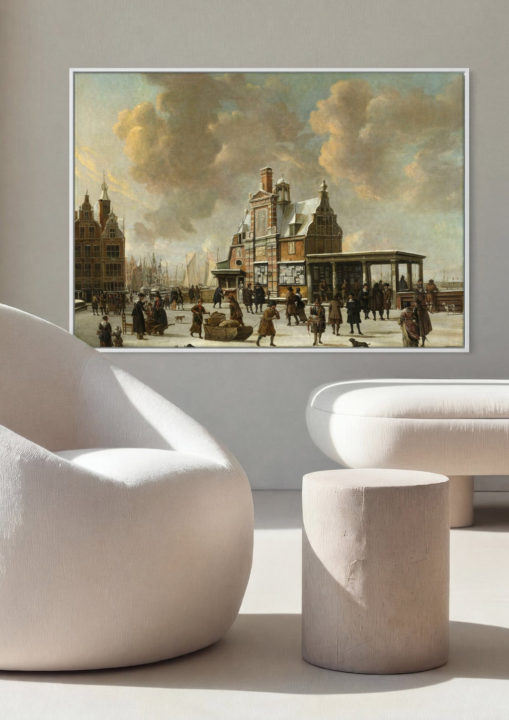 Quadro Decorativo Cena de Inverno Holandesa - Beerstraaten em ambiente decorado