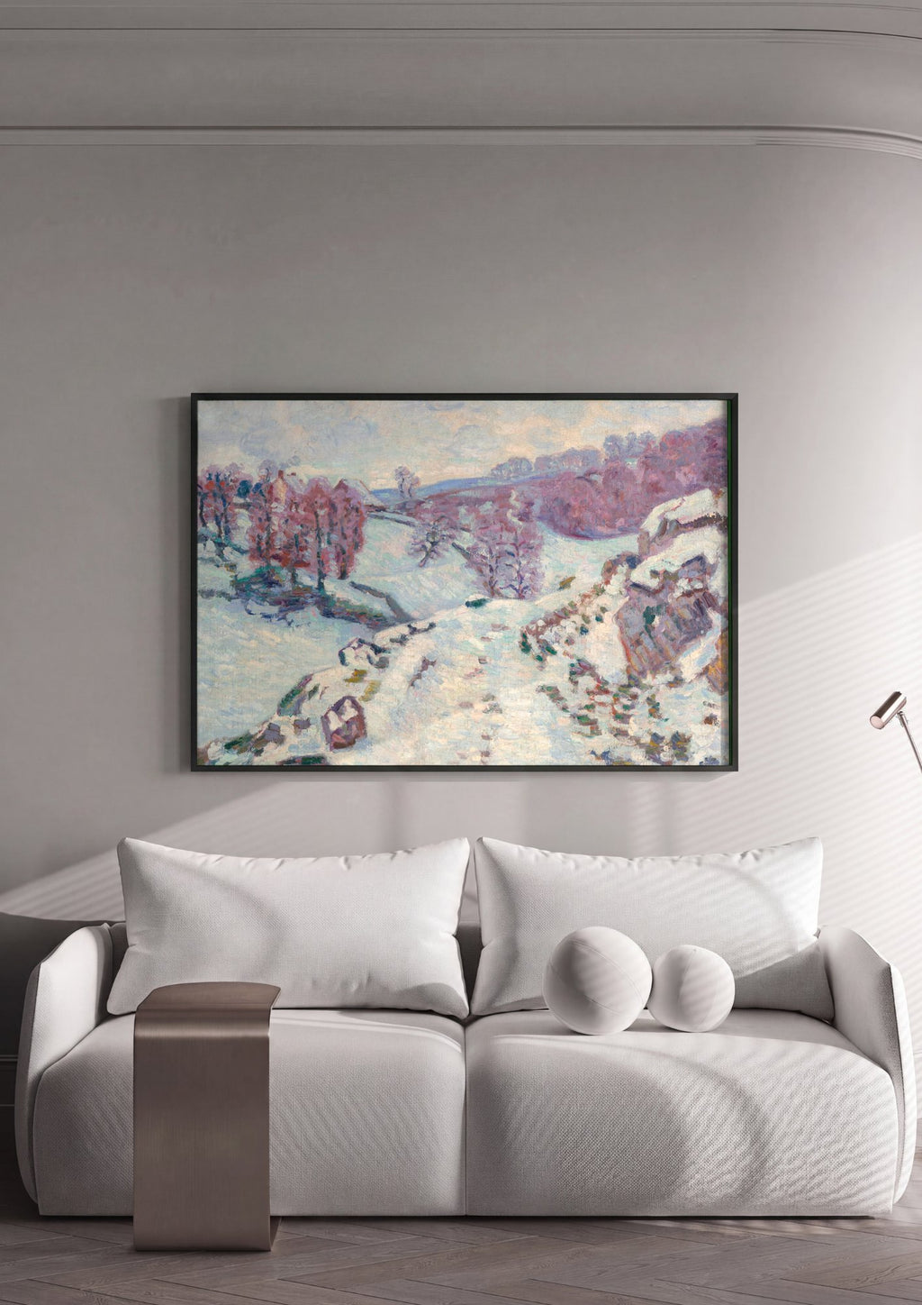Quadro Decorativo Paisagem Nevada - Armand Guillaumin em ambiente decorado