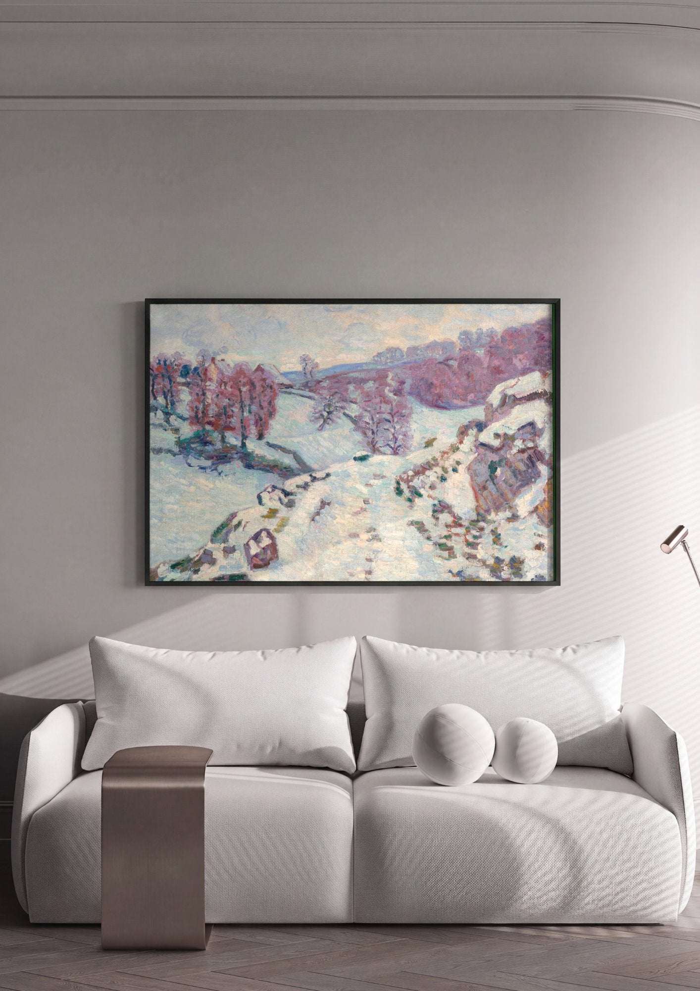 Quadro Decorativo Paisagem Nevada - Armand Guillaumin em ambiente decorado