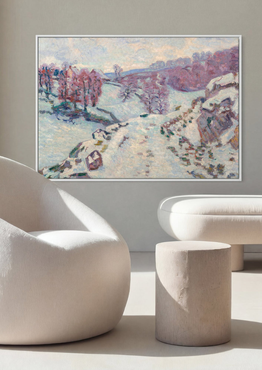 Quadro Decorativo Paisagem Nevada - Armand Guillaumin em ambiente decorado