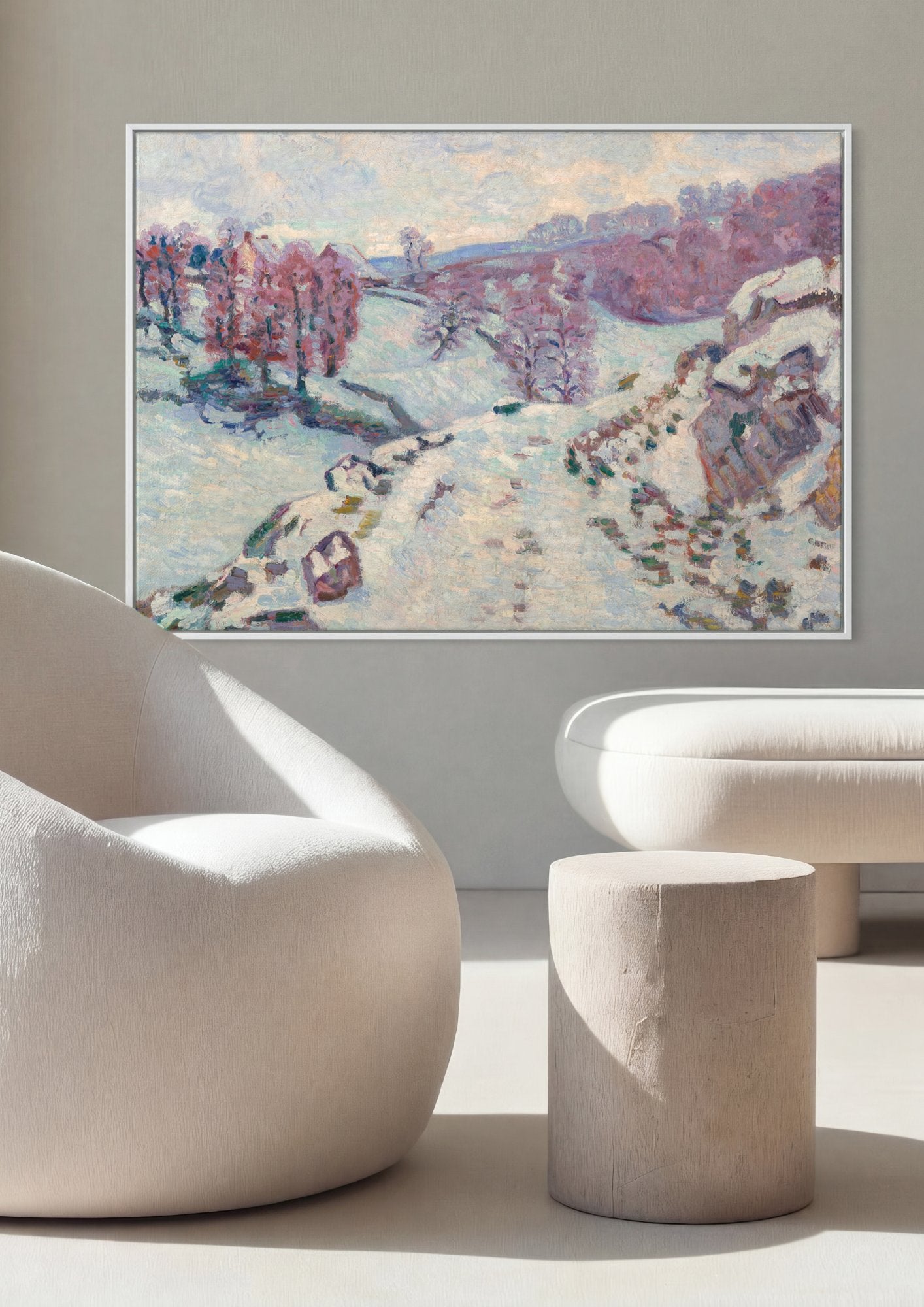 Quadro Decorativo Paisagem Nevada - Armand Guillaumin em ambiente decorado