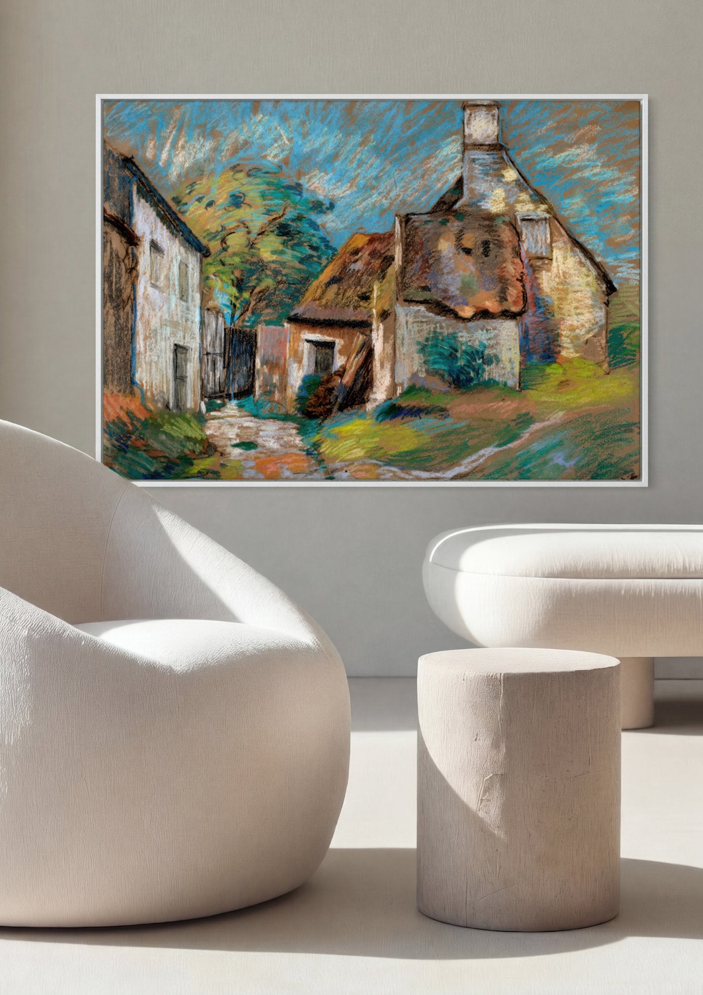 Quadro Decorativo Casas de Campo - Armand Guillaumin em ambiente decorado