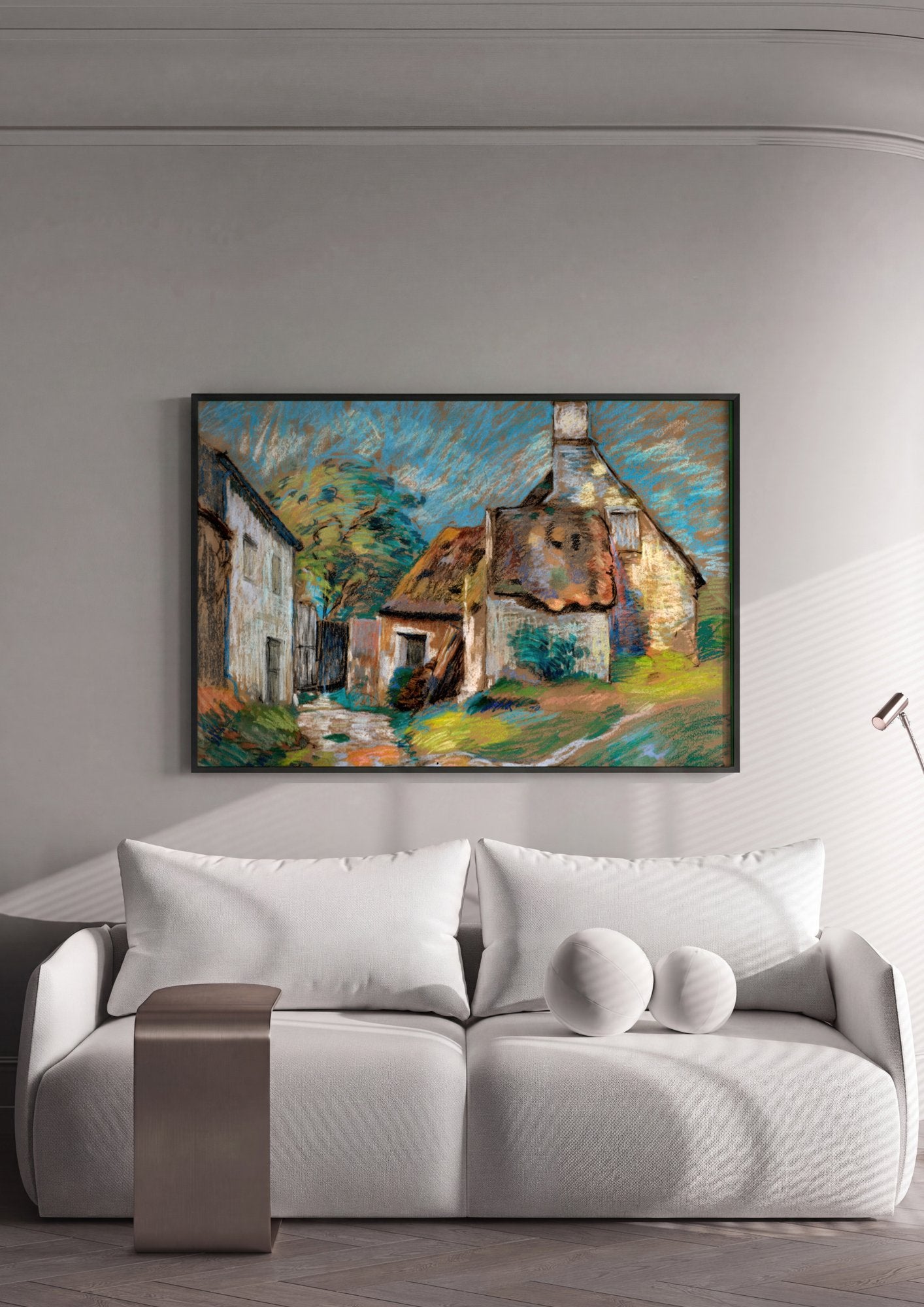 Quadro Decorativo Casas de Campo - Armand Guillaumin em ambiente decorado