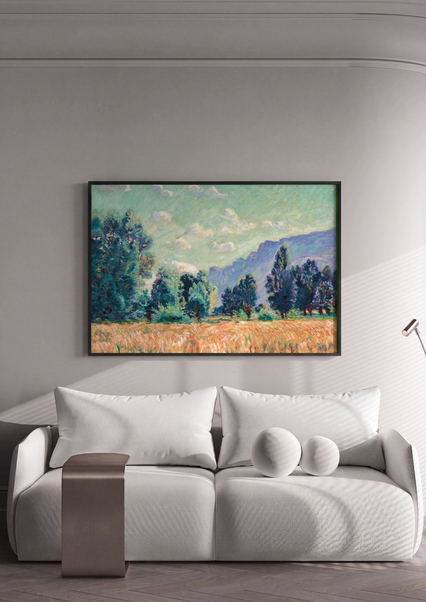 Quadro Decorativo Campo de Trigo - Armand Guillaumin em ambiente decorado