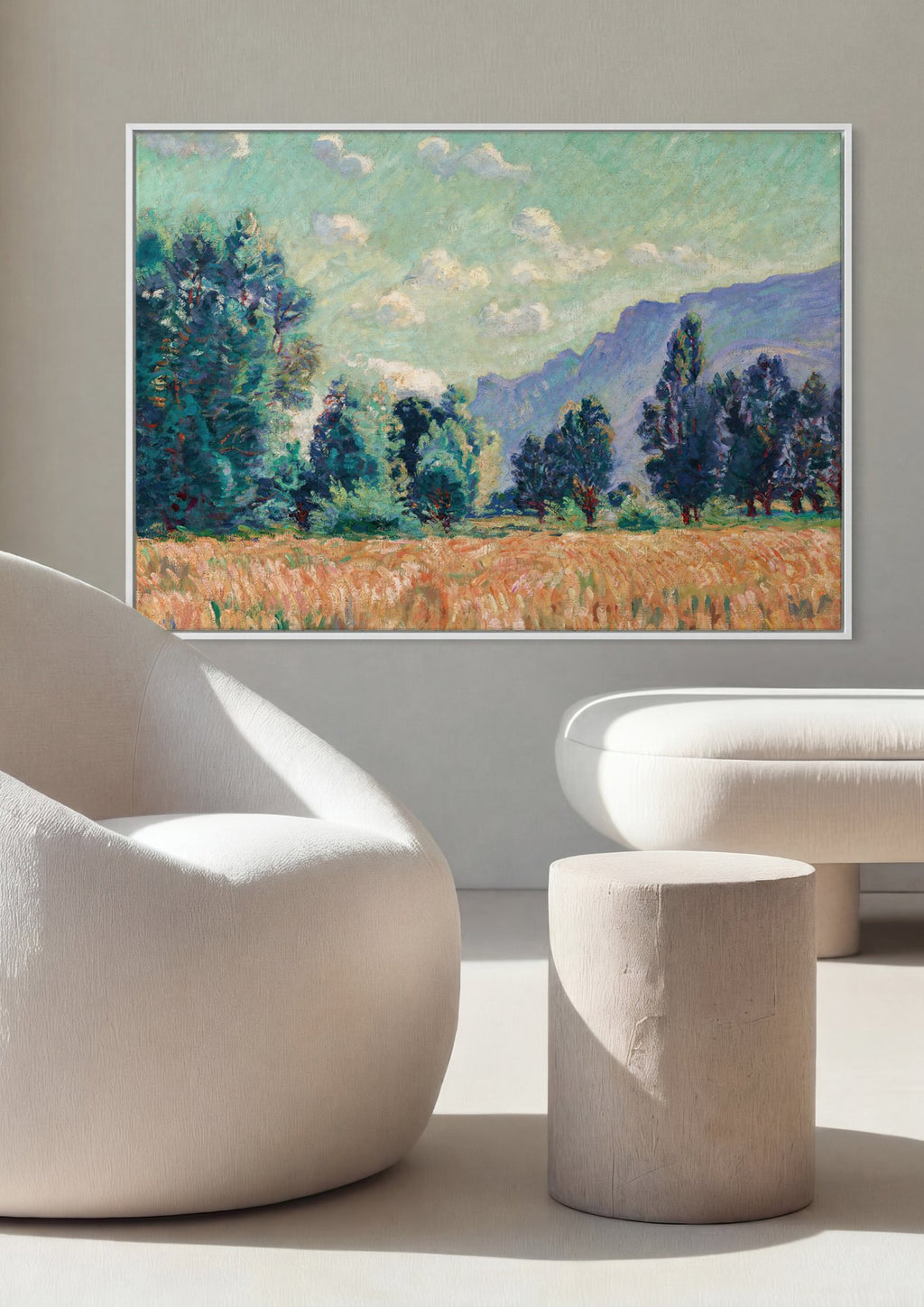 Quadro Decorativo Campo de Trigo - Armand Guillaumin em ambiente decorado